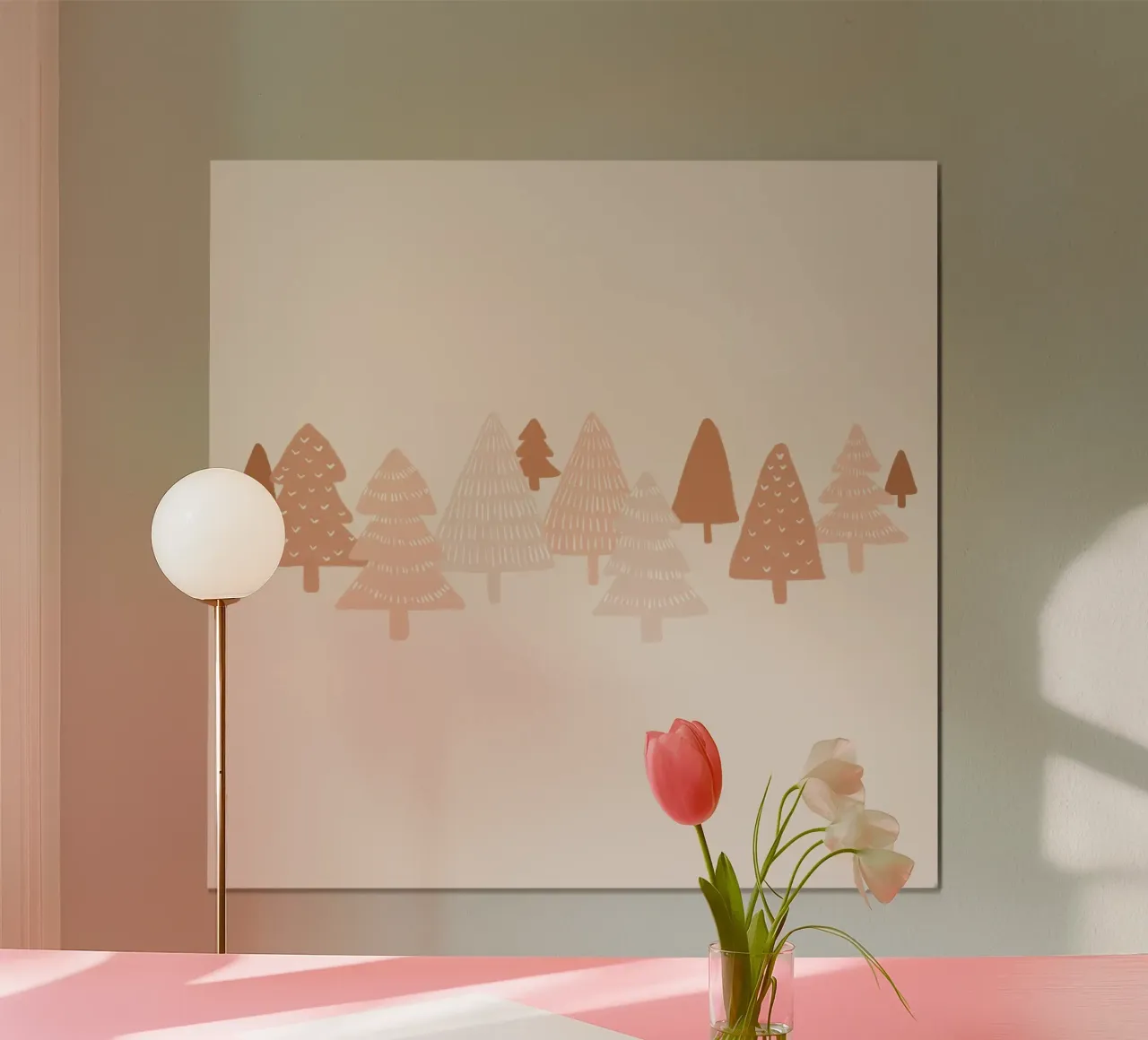 Arbres d'hiver blush poster de Orara Studio