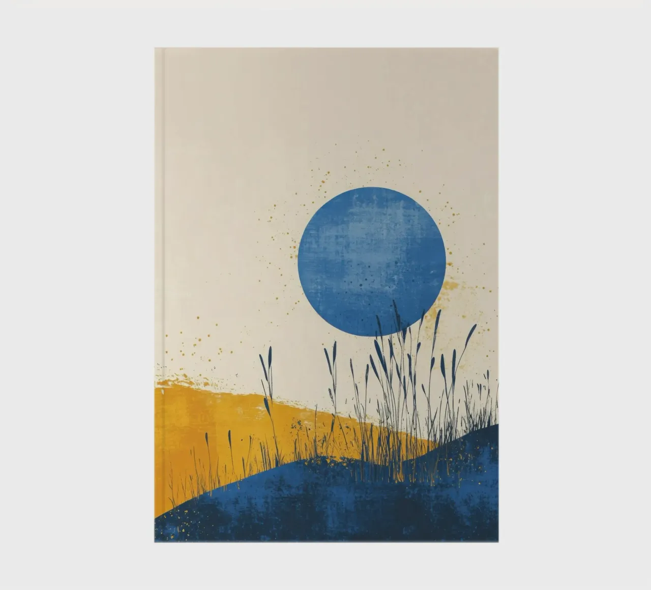 Blue Moon over Field of Reeds notebook by Affiches Soleil & Déco Lumineuse – Sunny