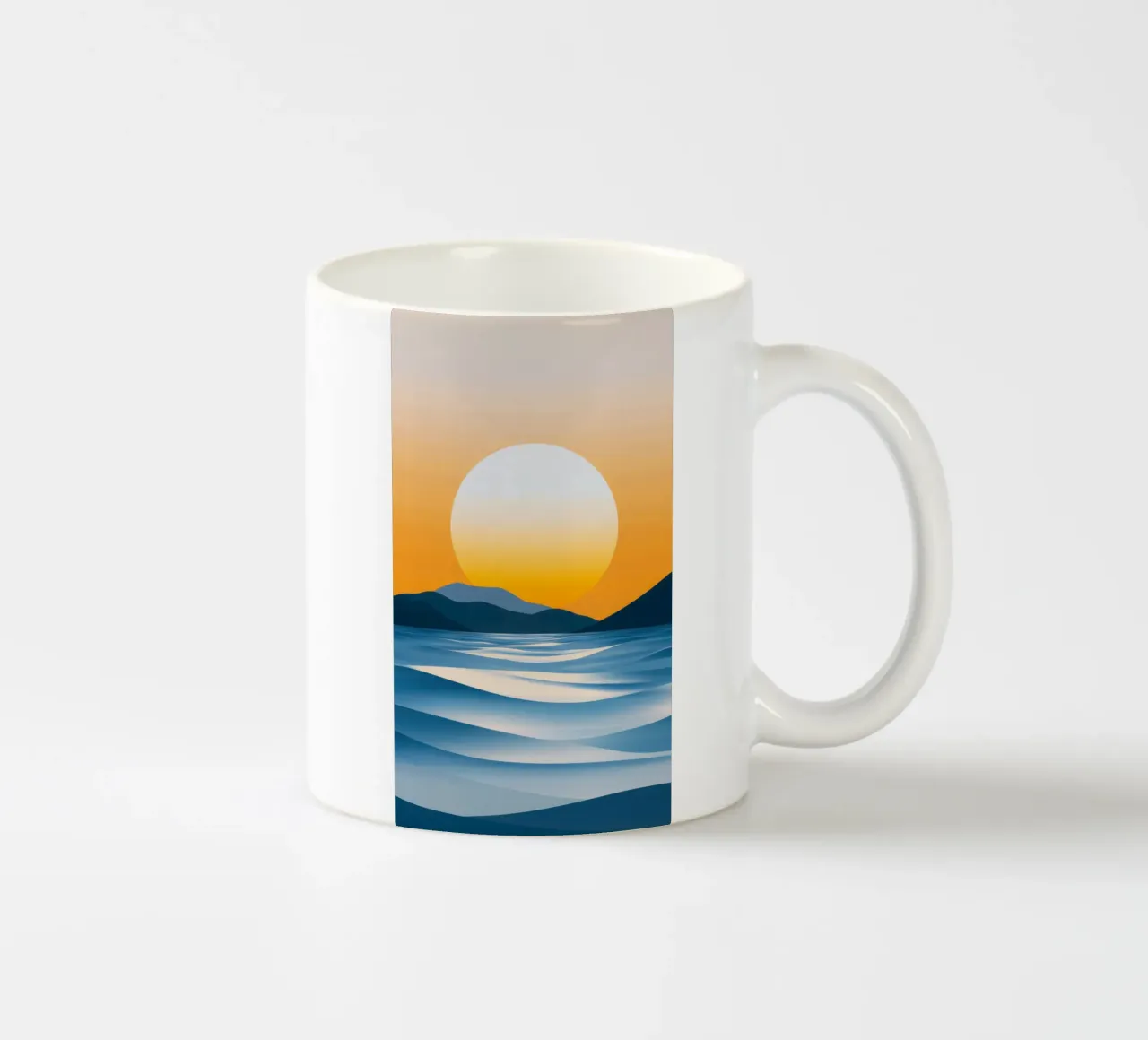 Tramonto minimalista sull'oceano tazza in ceramica da Affiches Soleil & Déco Lumineuse – Sunny