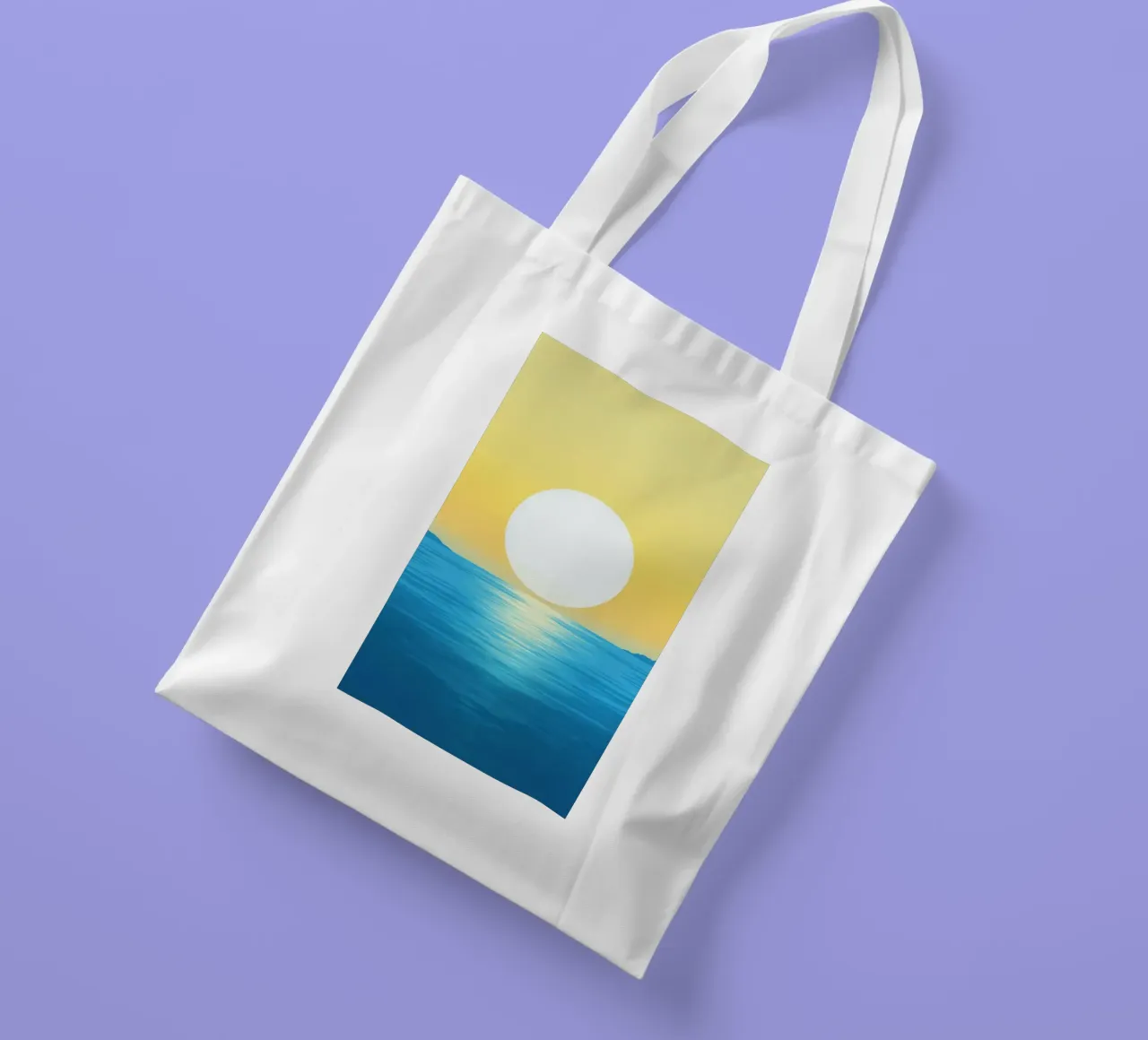 Sole bianco su mare turchese borsa in juta da Affiches Soleil & Déco Lumineuse – Sunny