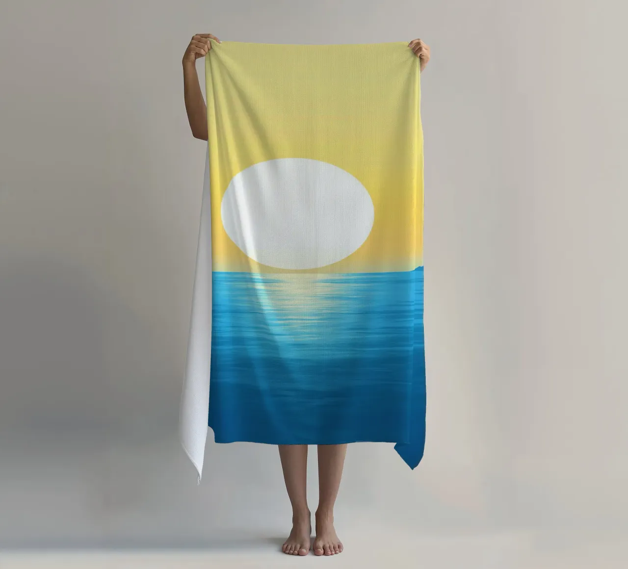 Sole bianco su mare turchese telo mare da Affiches Soleil & Déco Lumineuse – Sunny