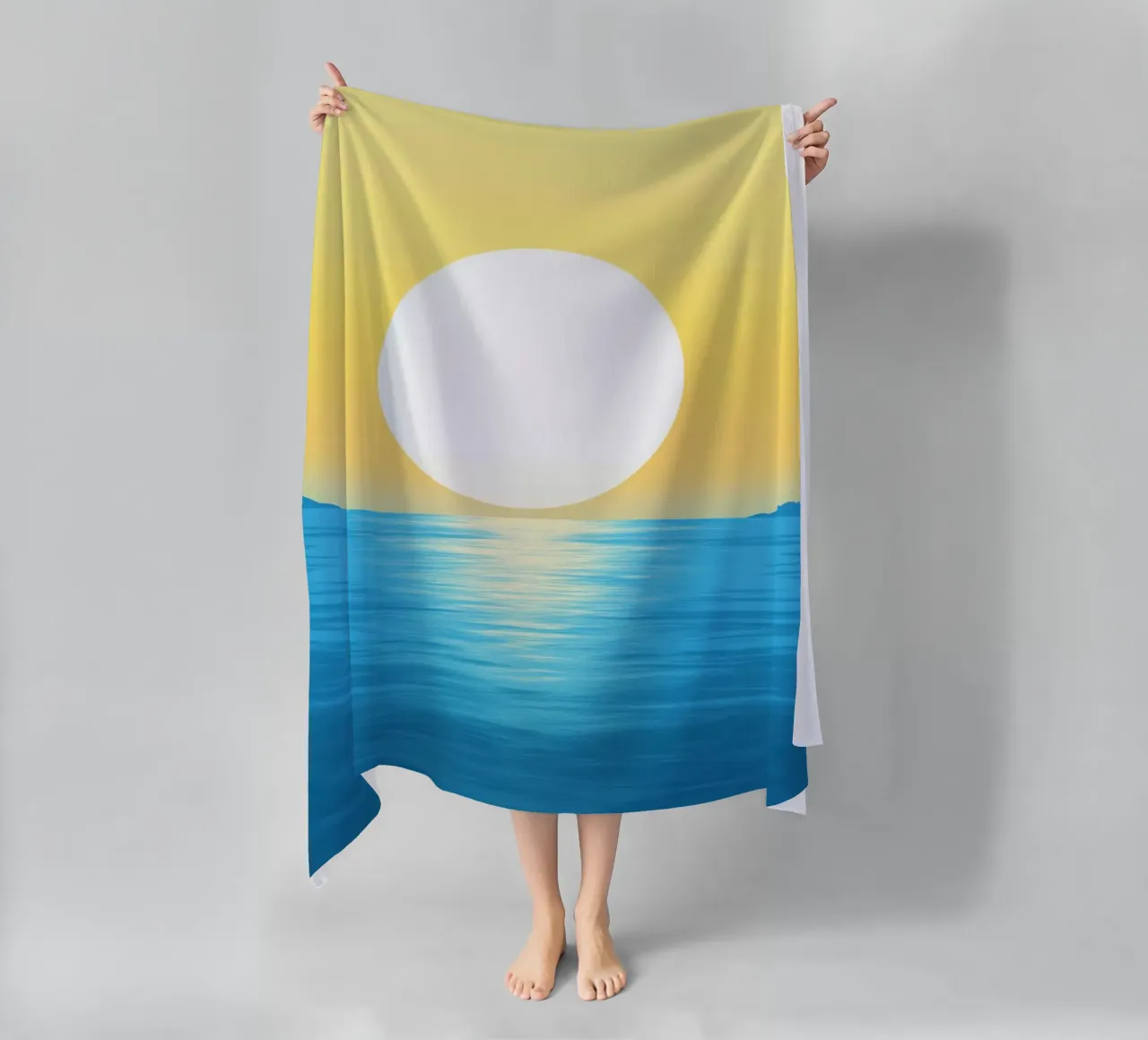 Sole bianco su mare turchese telo mare da Affiches Soleil & Déco Lumineuse – Sunny