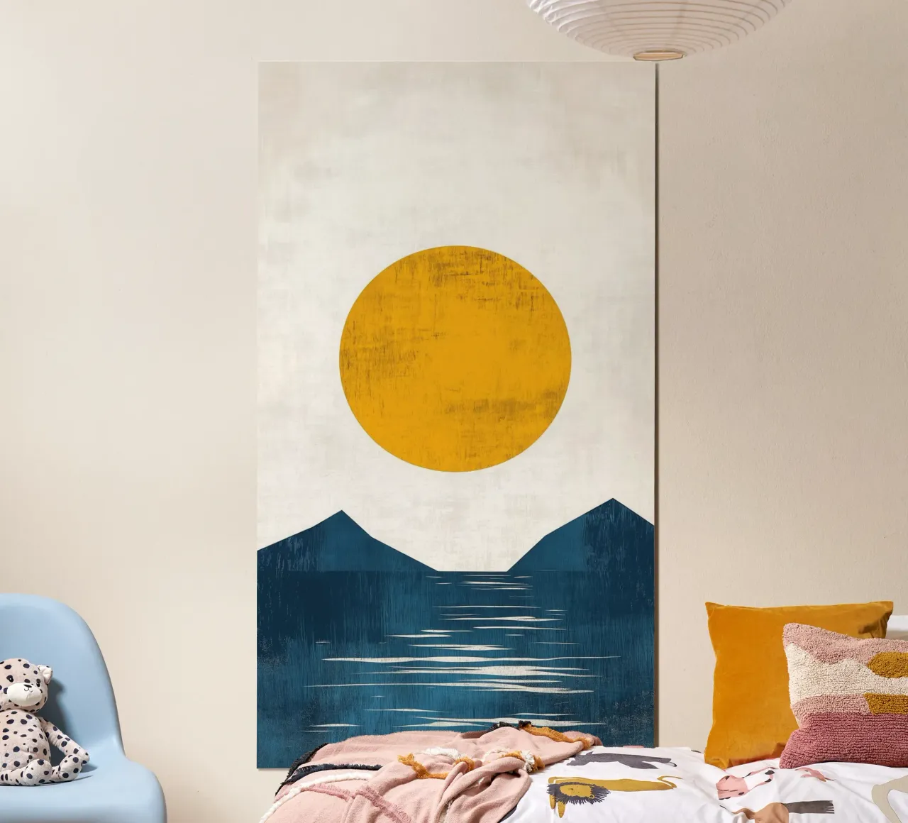 Soleil d'Or sur Lac Minimaliste poster con telaio in legno da Affiches Soleil & Déco Lumineuse – Sunny