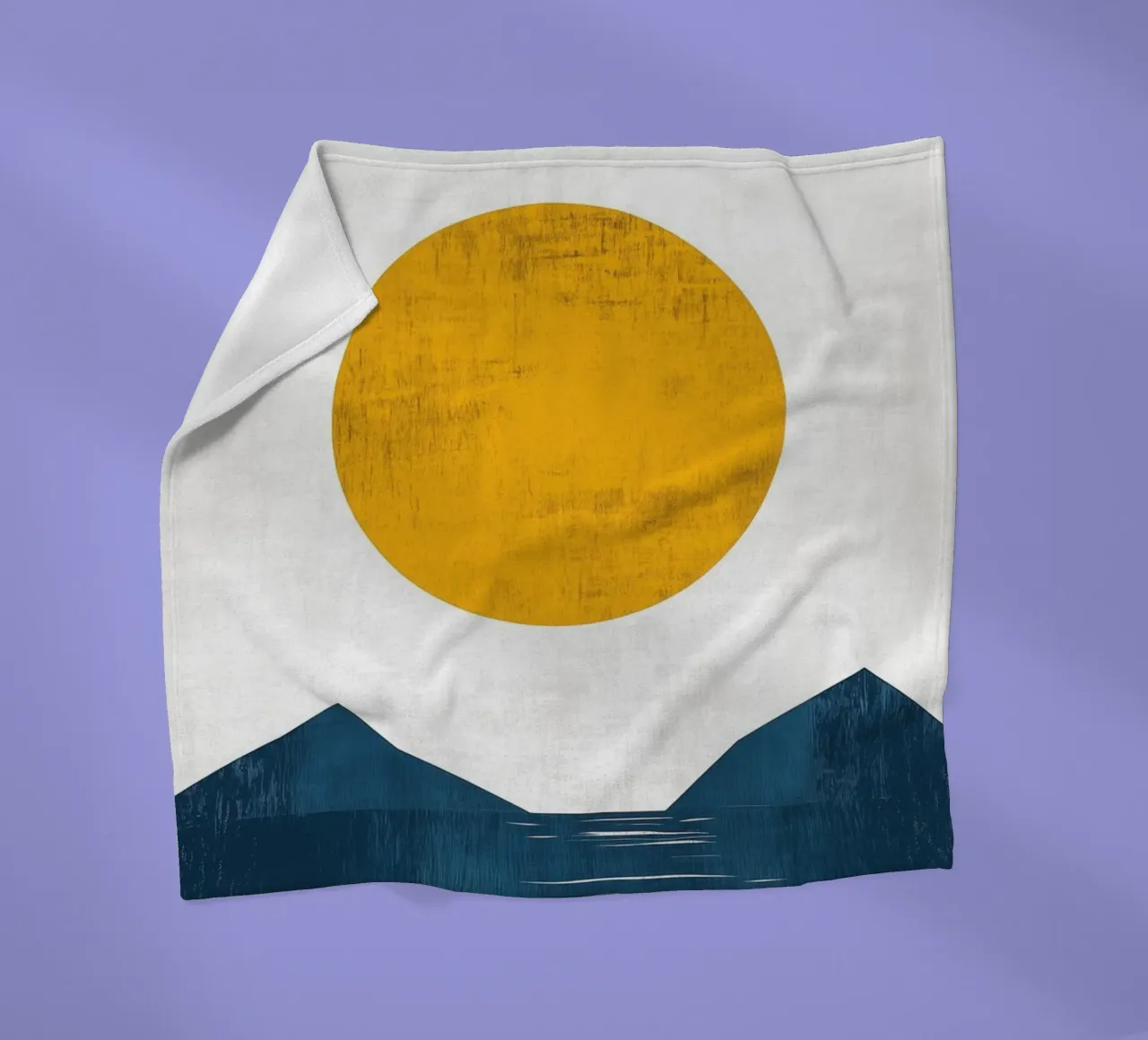 Soleil d'Or sur Lac Minimaliste coperta in pile da Affiches Soleil & Déco Lumineuse – Sunny