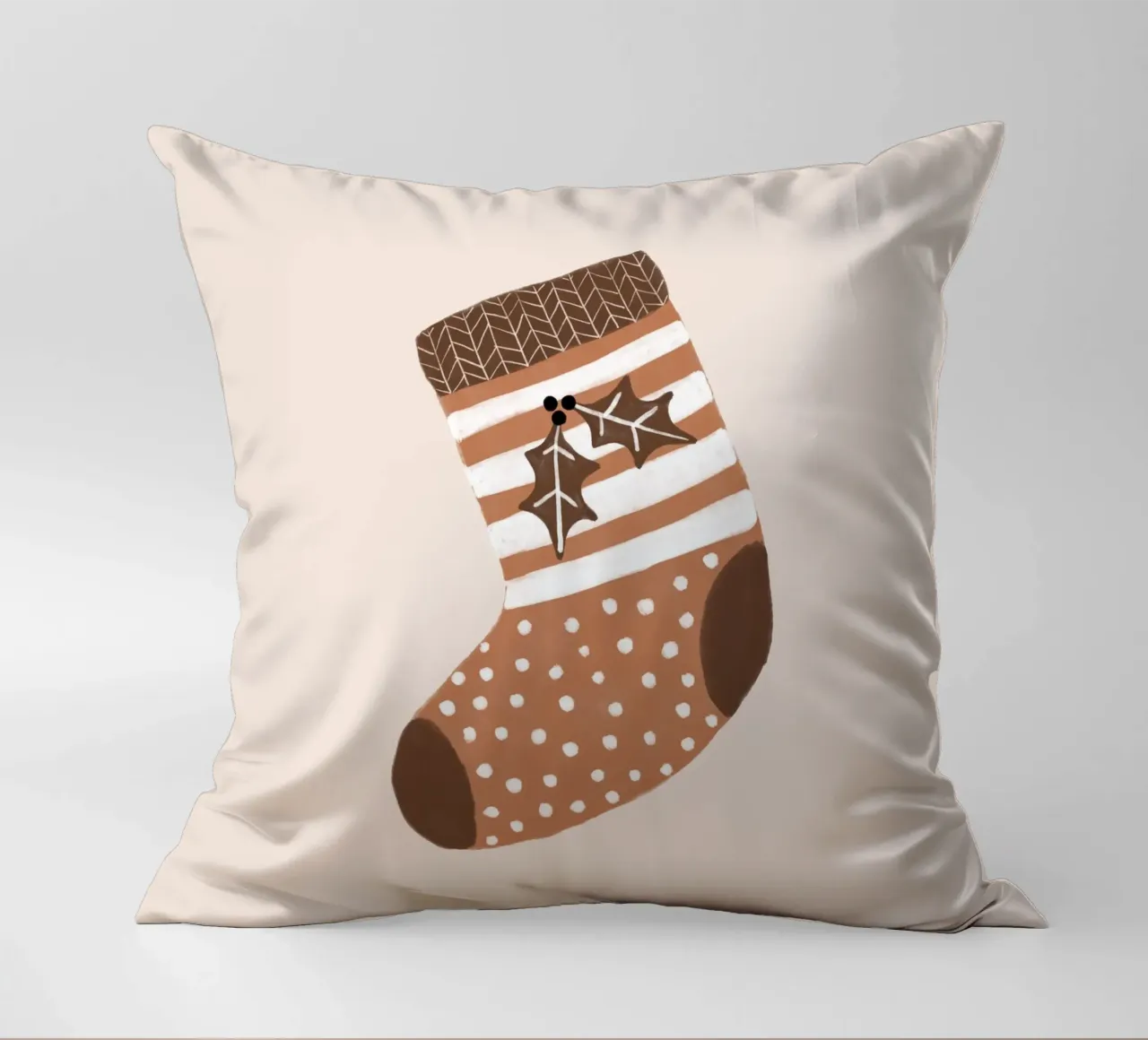 Blush Xmas Stocking decorative cushion by Orara Studio