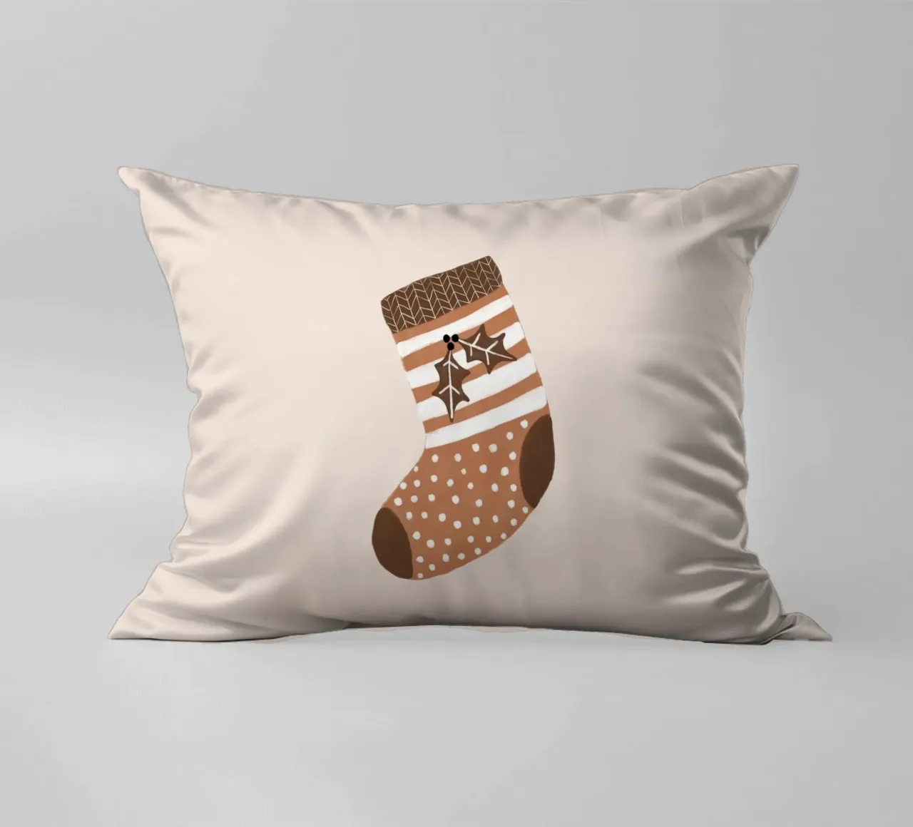 Blush Xmas Stocking decorative cushion by Orara Studio