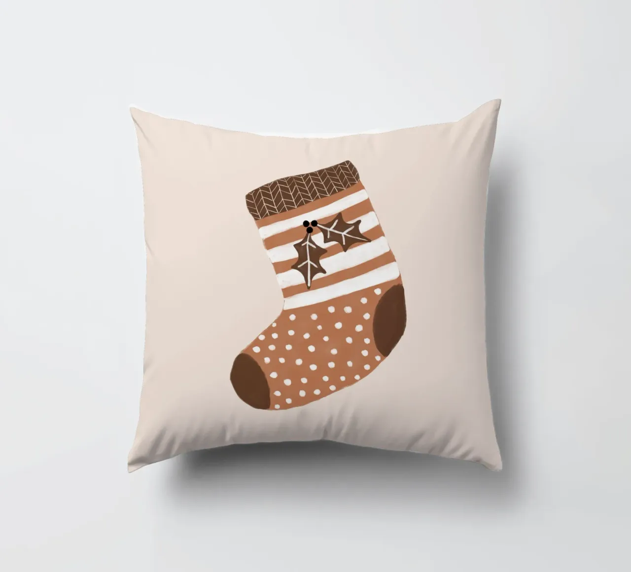 Blush Xmas Stocking decorative cushion by Orara Studio