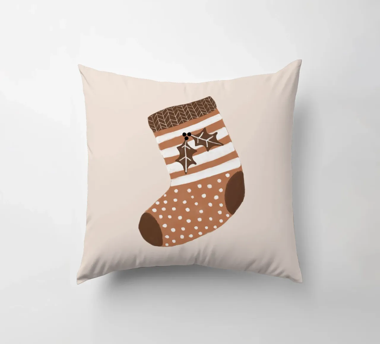 Blush Xmas Stocking decorative cushion by Orara Studio