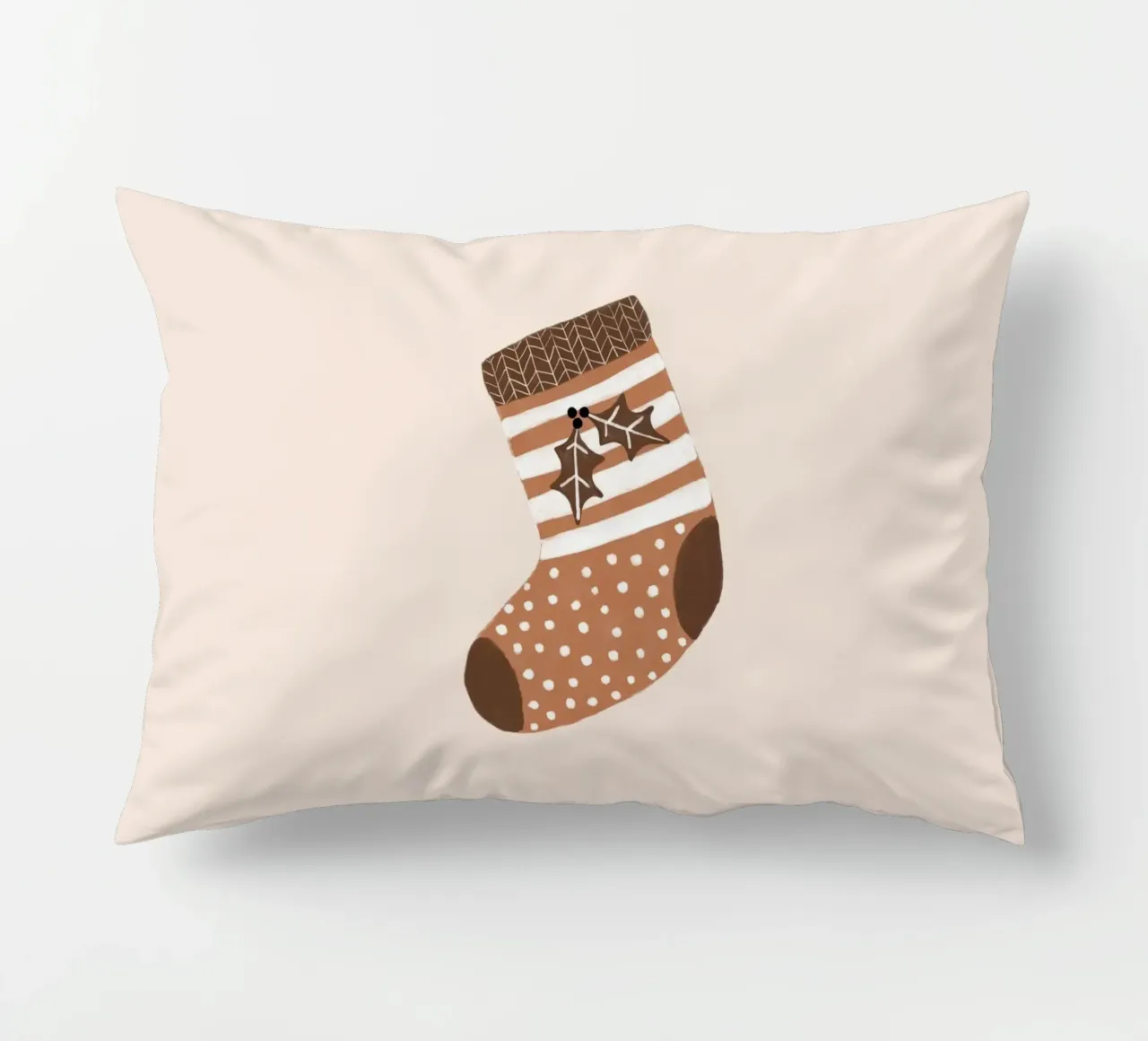 Blush Xmas Stocking decorative cushion by Orara Studio