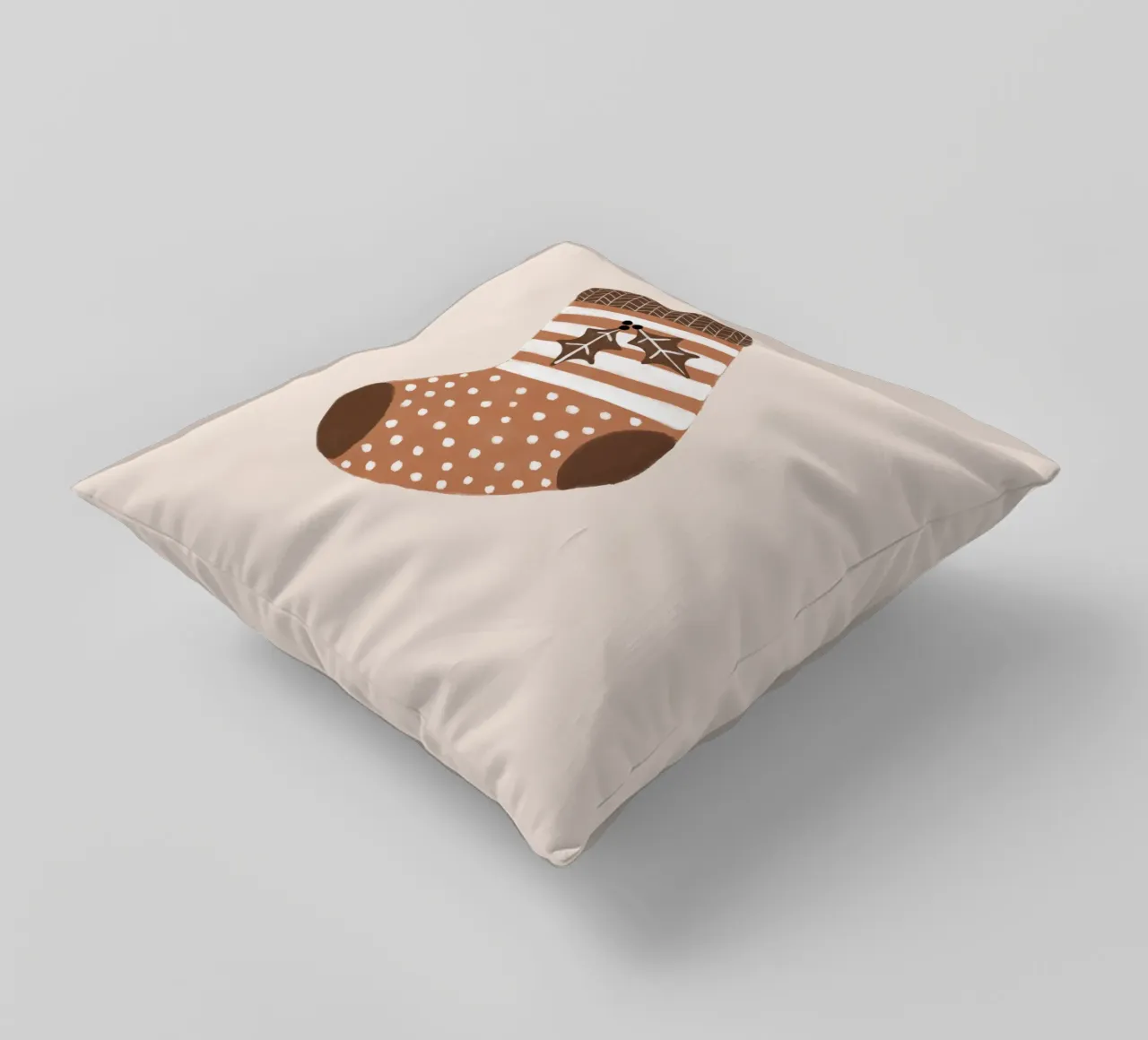 Blush Xmas Stocking decorative cushion by Orara Studio