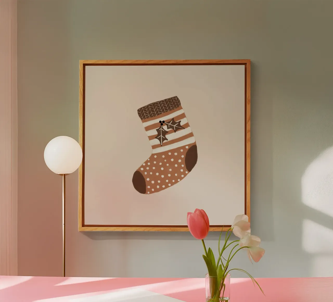 Blush Xmas Stocking Acryl-Glas von Orara Studio