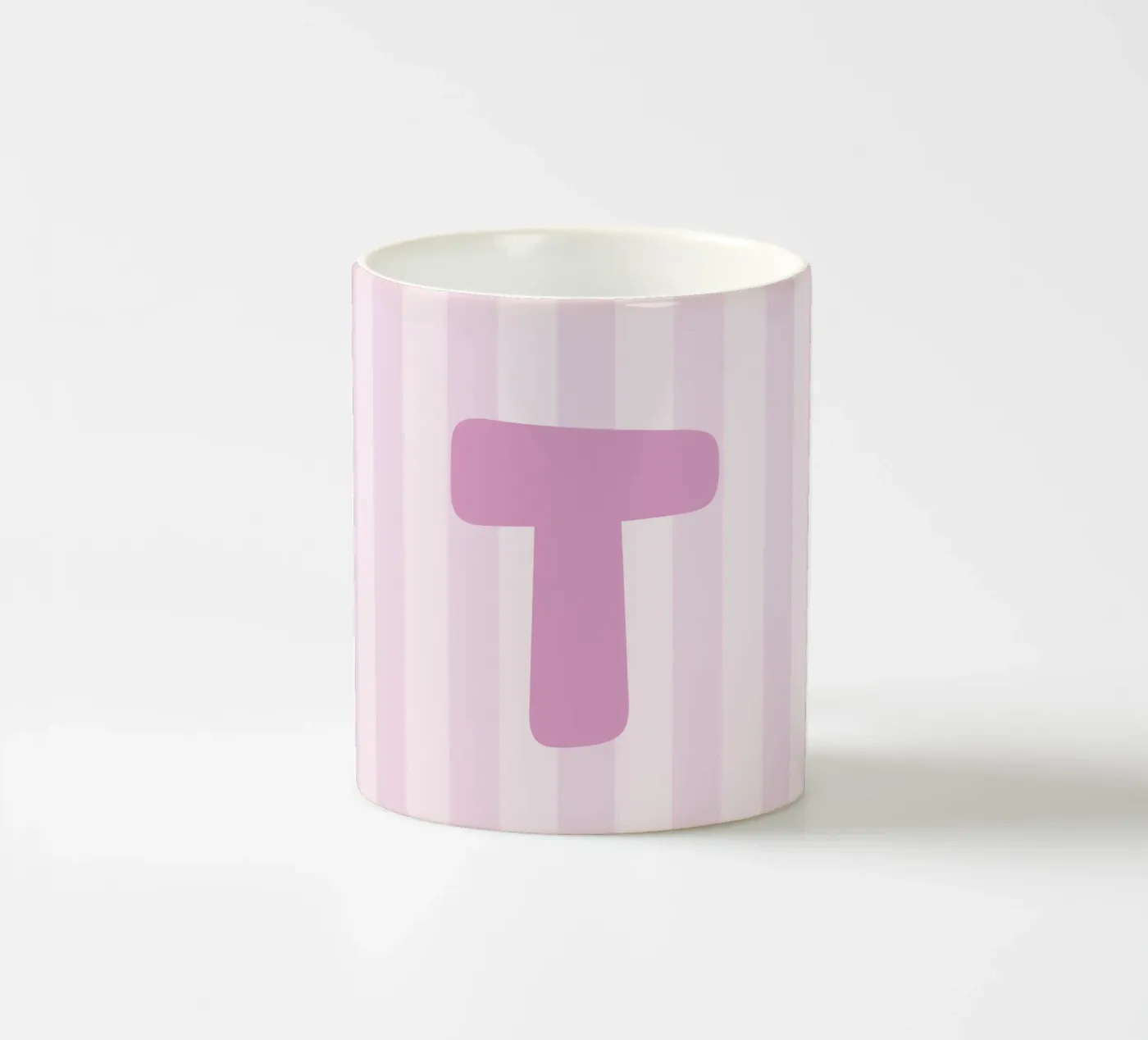 Initials pink ceramic mug by we line studio - design