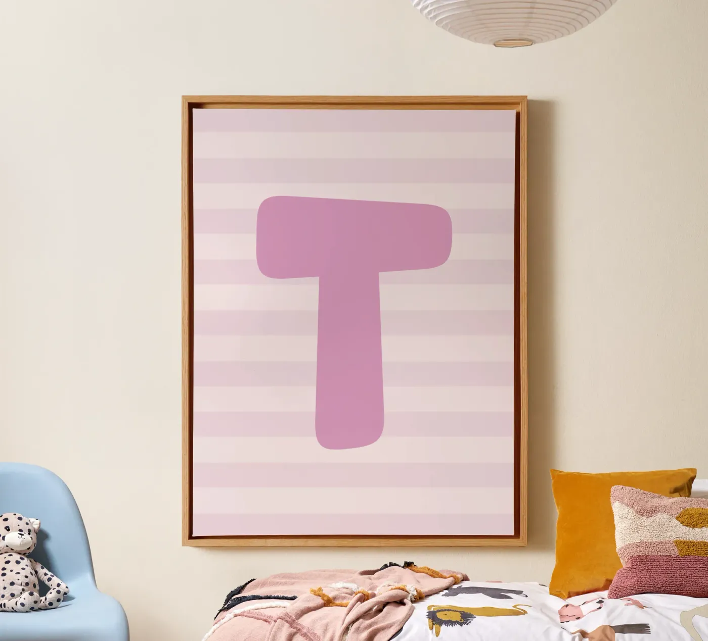 Initials pink Leinwand von we line studio - design