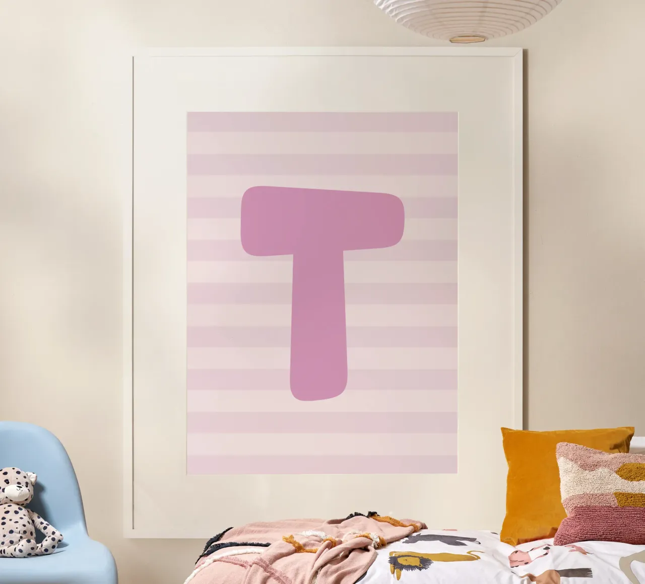 Initials pink poster da we line studio - design