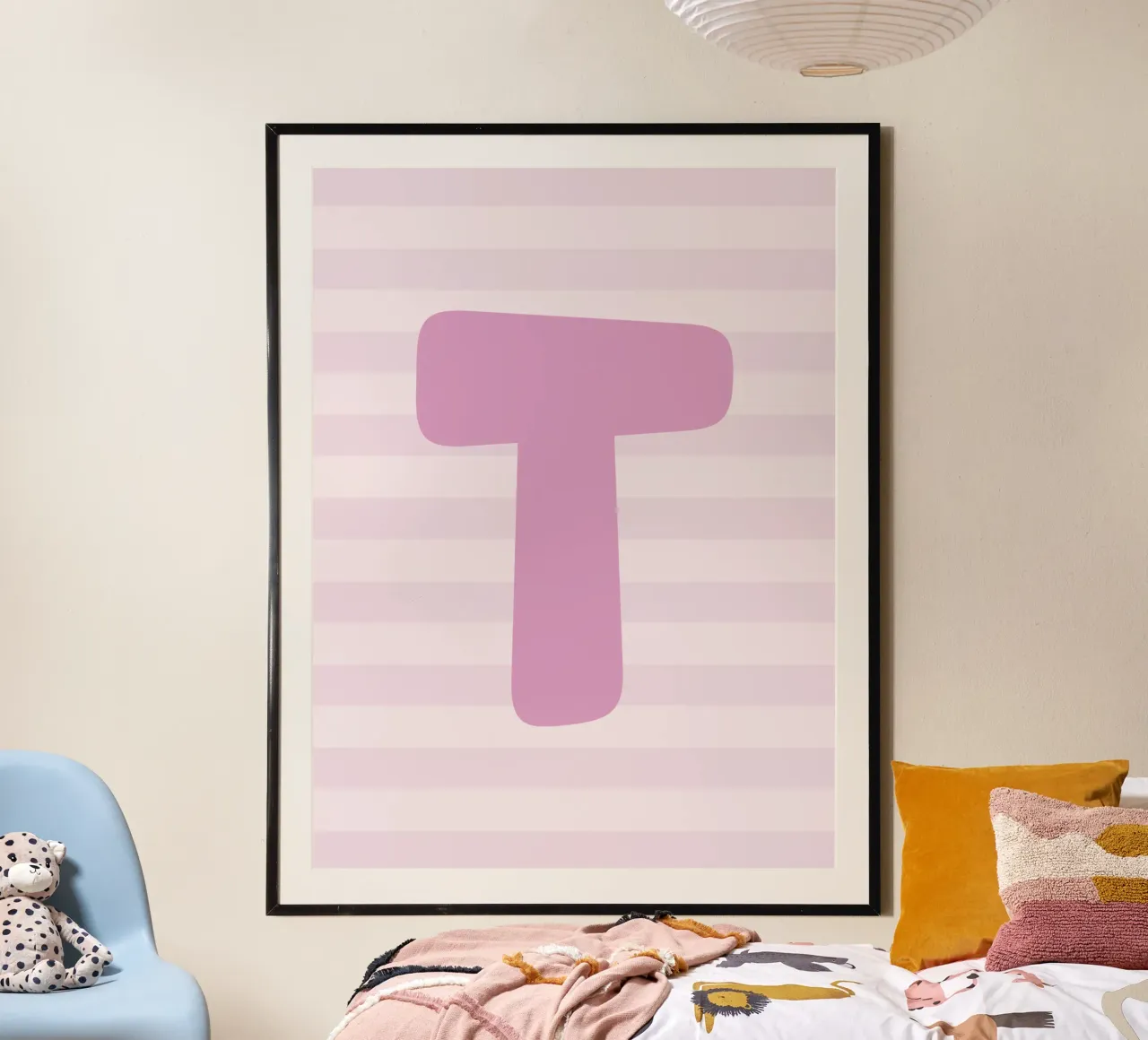 Initials pink poster da we line studio - design