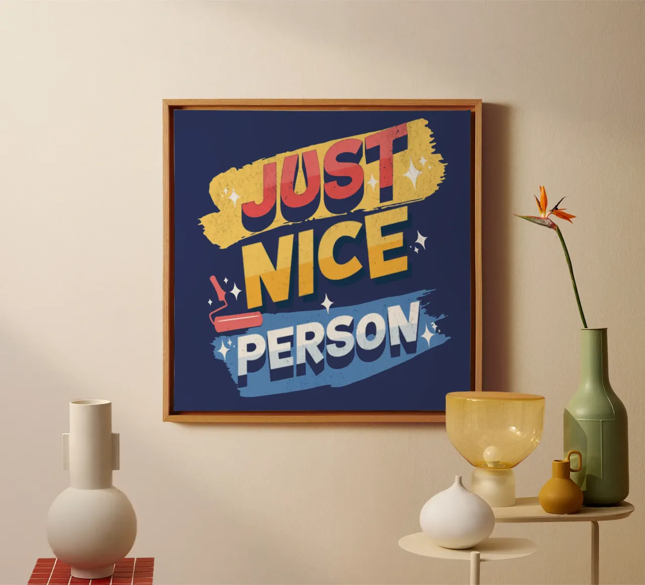 Gewoon aardig persoon canvas met Baklijst van Gunawan Rb