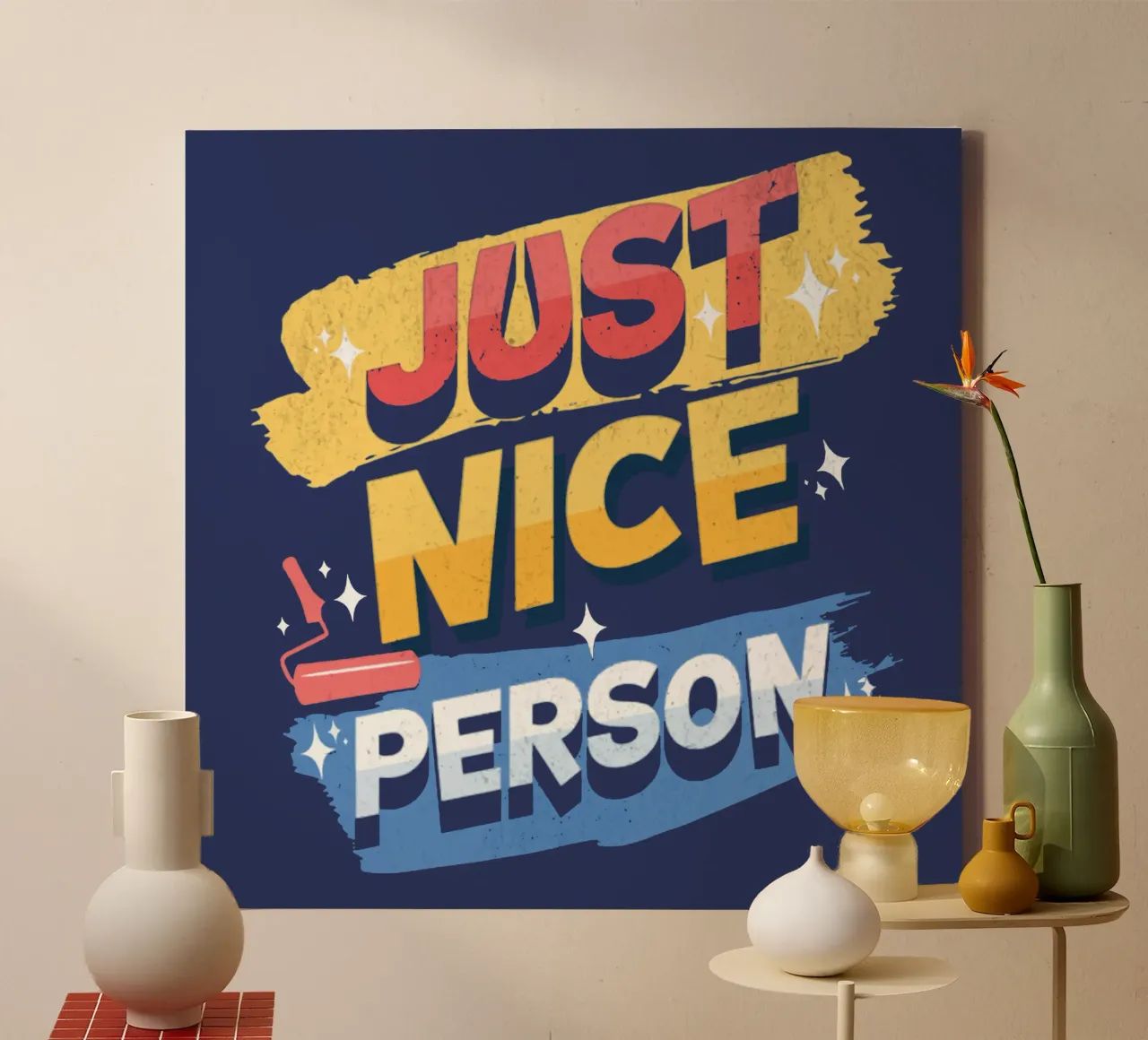 Gewoon aardig persoon canvas met Baklijst van Gunawan Rb