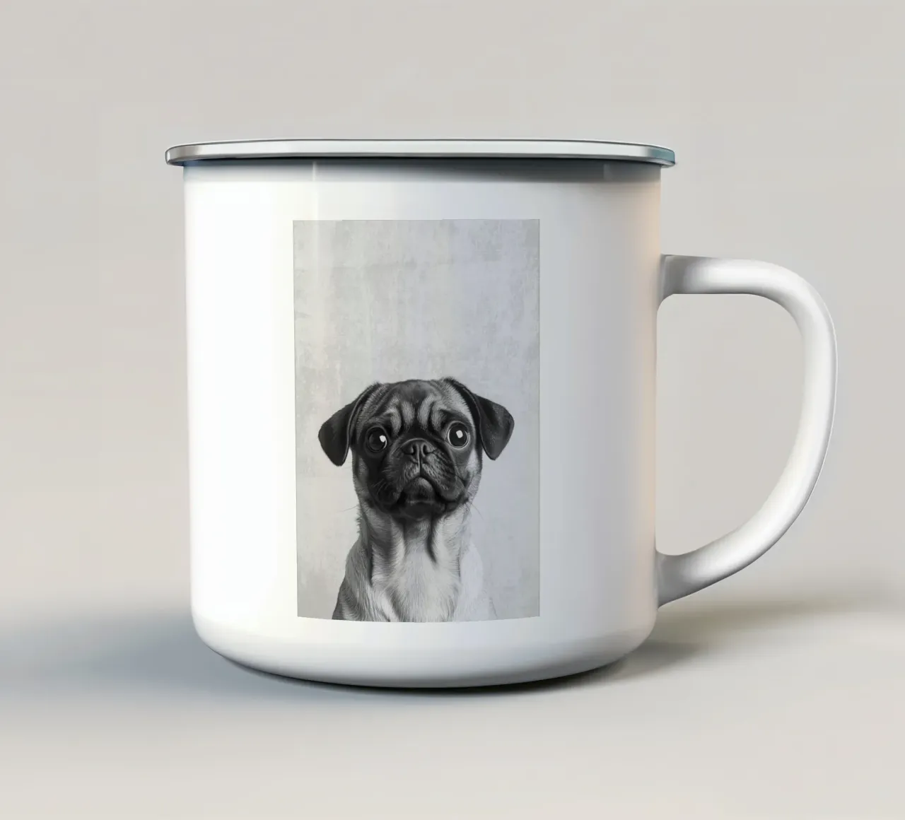 Milo der Mops tazza in smalto da Carinaprint