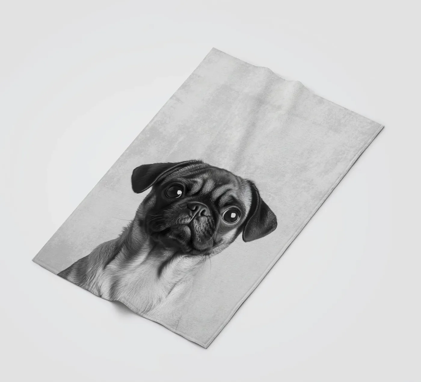 Milo der Mops Fleecedecke von Carinaprint