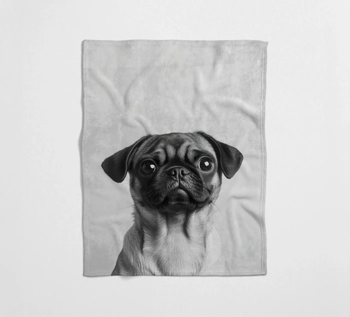 Milo der Mops Fleecedecke von Carinaprint