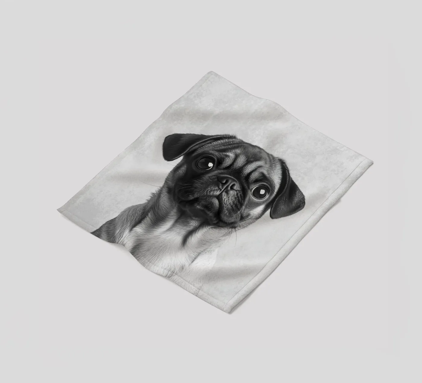 Milo der Mops Fleecedecke von Carinaprint