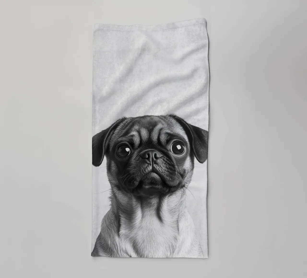 Milo der Mops towel by Carinaprint