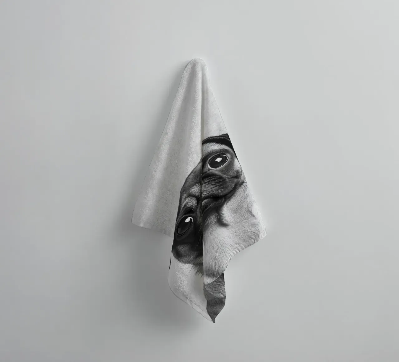 Milo der Mops towel by Carinaprint