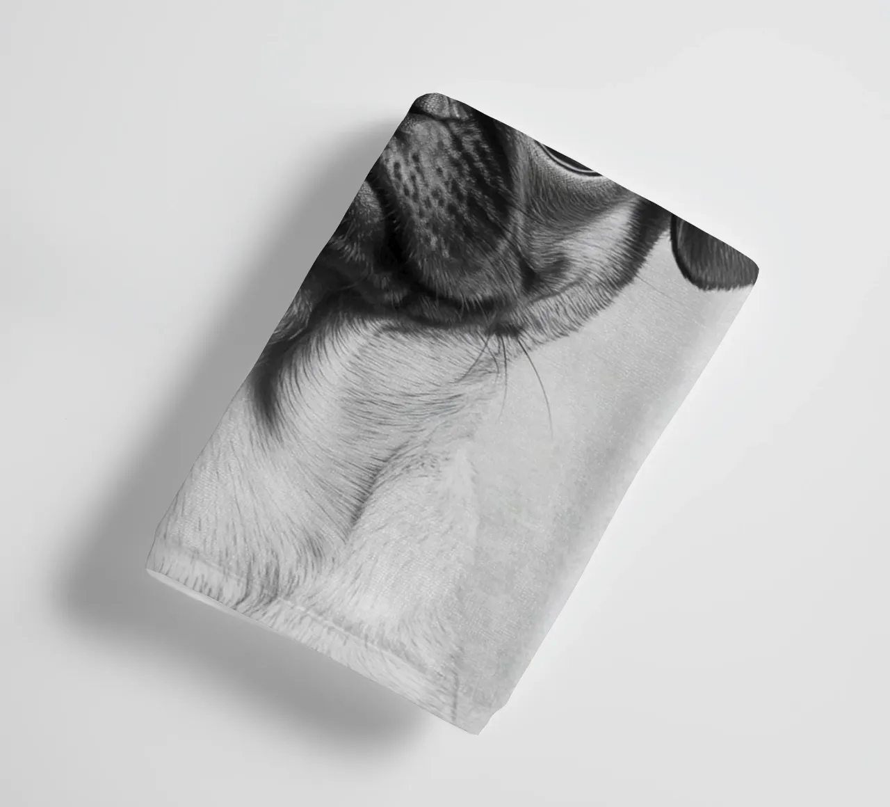 Milo der Mops towel by Carinaprint