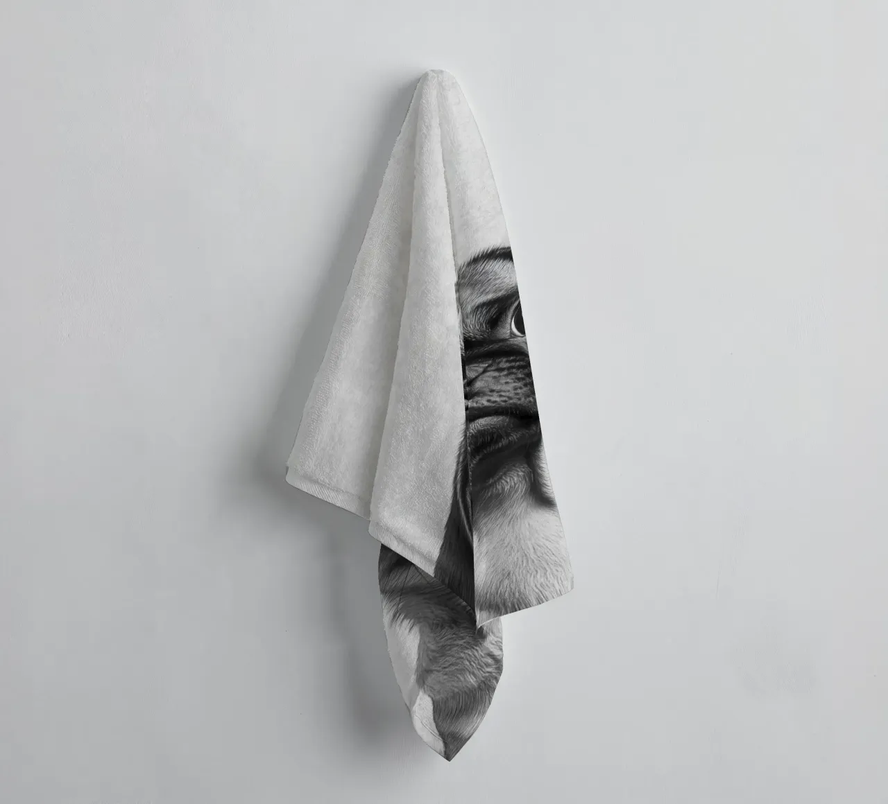 Milo der Mops towel by Carinaprint