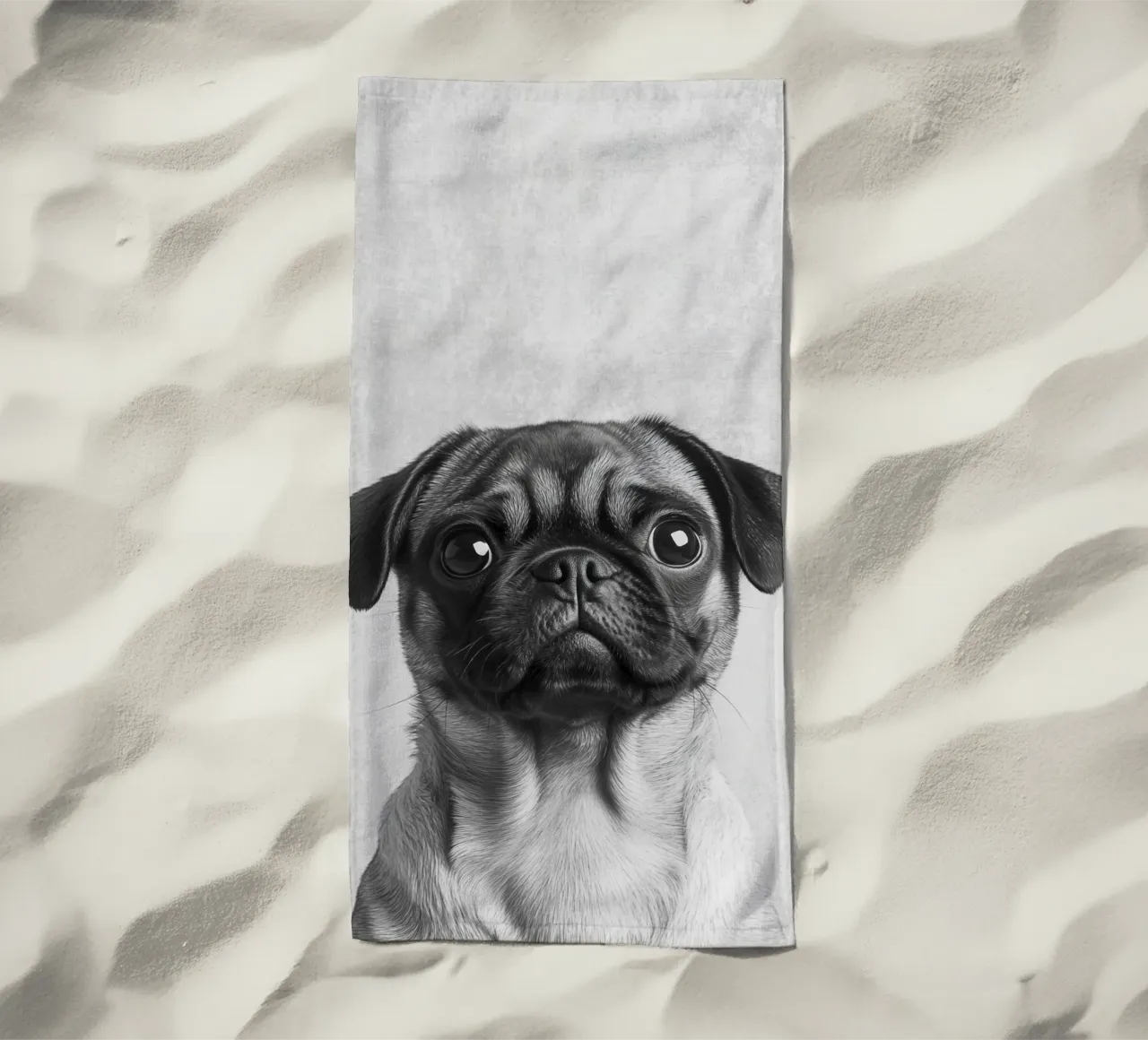 Milo der Mops telo mare da Carinaprint