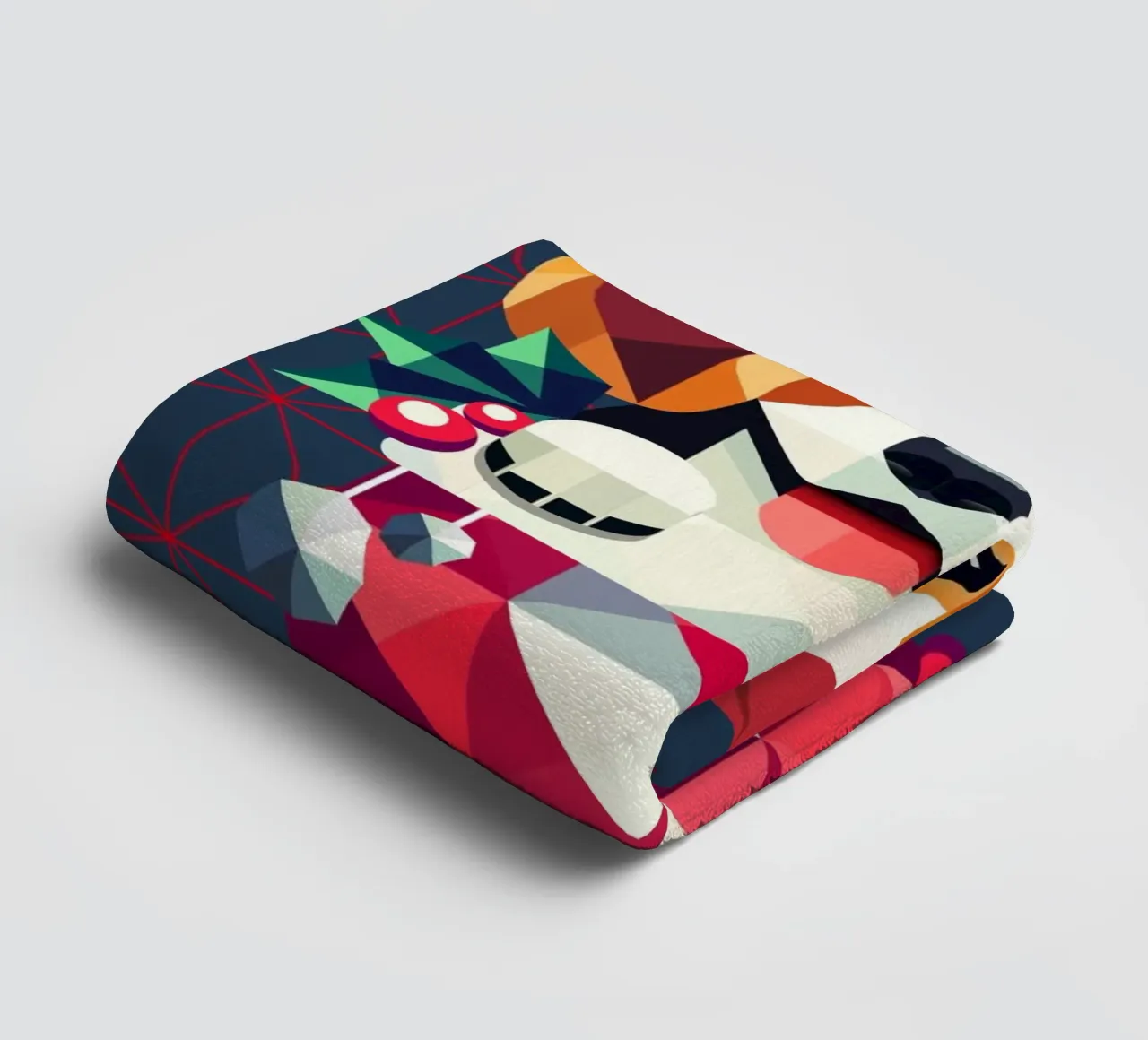 Beagle en un calcetín de Navidad-Diseño geométrico festivo toalla de baño de namosh