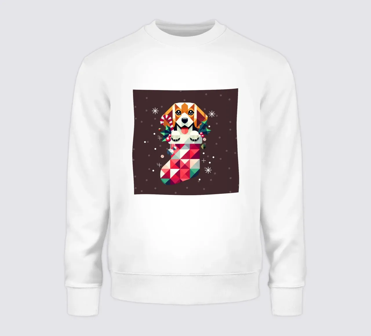Beagle en un calcetín de Navidad-Diseño geométrico festivo sudadera de namosh