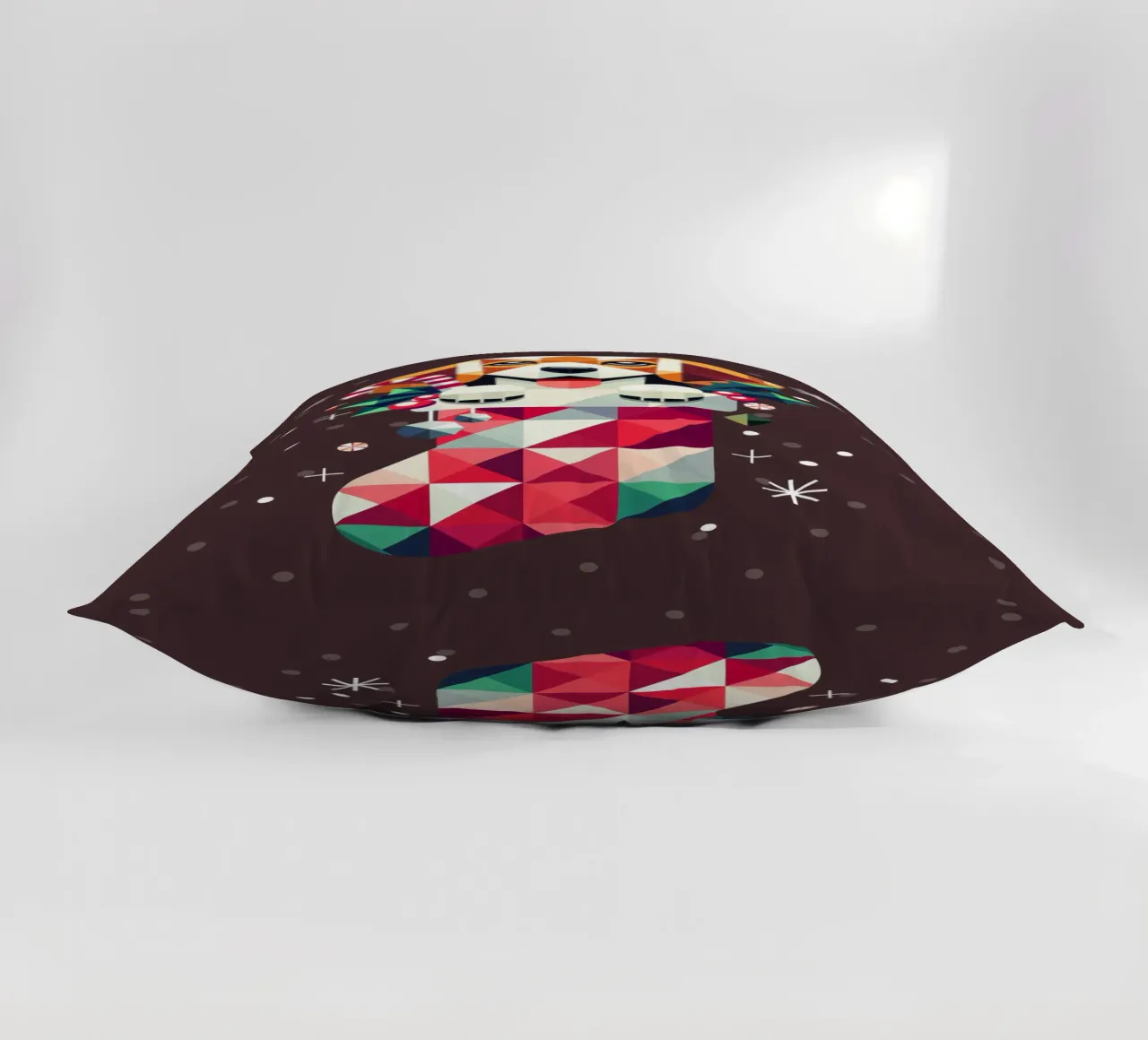Beagle en bas de Noël-Design géométrique festif coussin de namosh