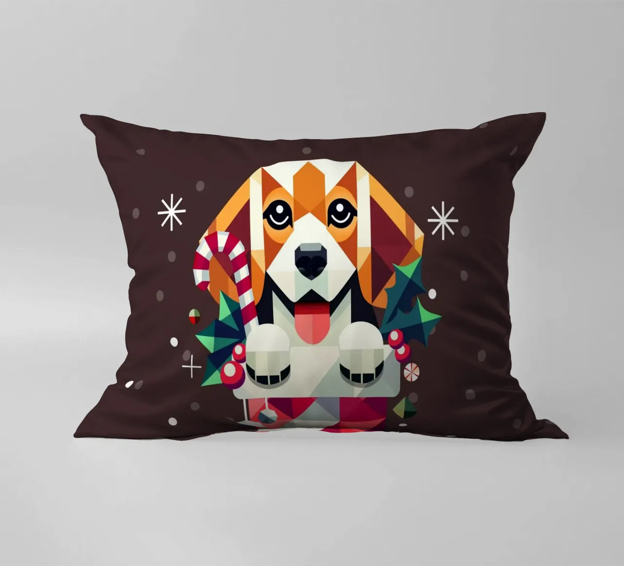 Beagle en bas de Noël-Design géométrique festif coussin de namosh