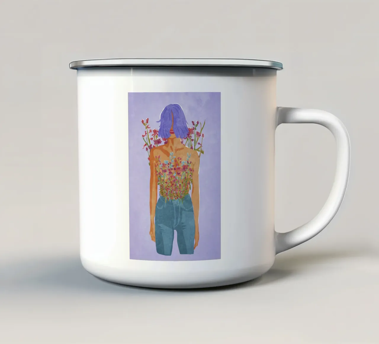 Blooming Feminity tazza in smalto da Illustration Raissa Oltmanns
