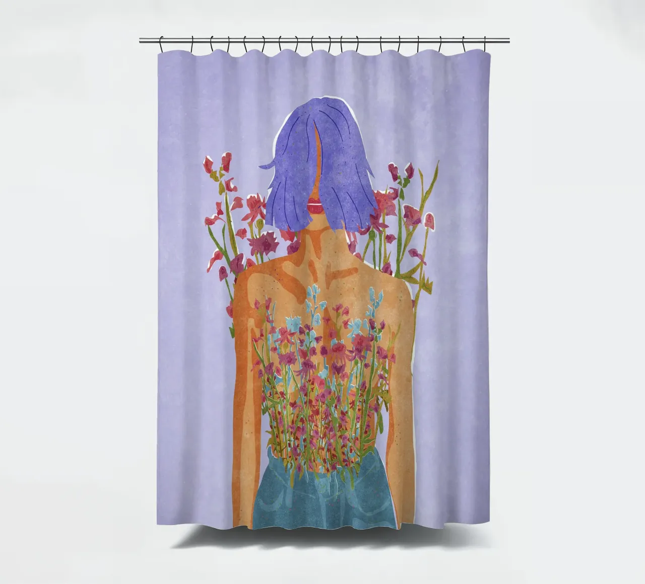 Blooming Feminity shower curtain by Illustration Raissa Oltmanns