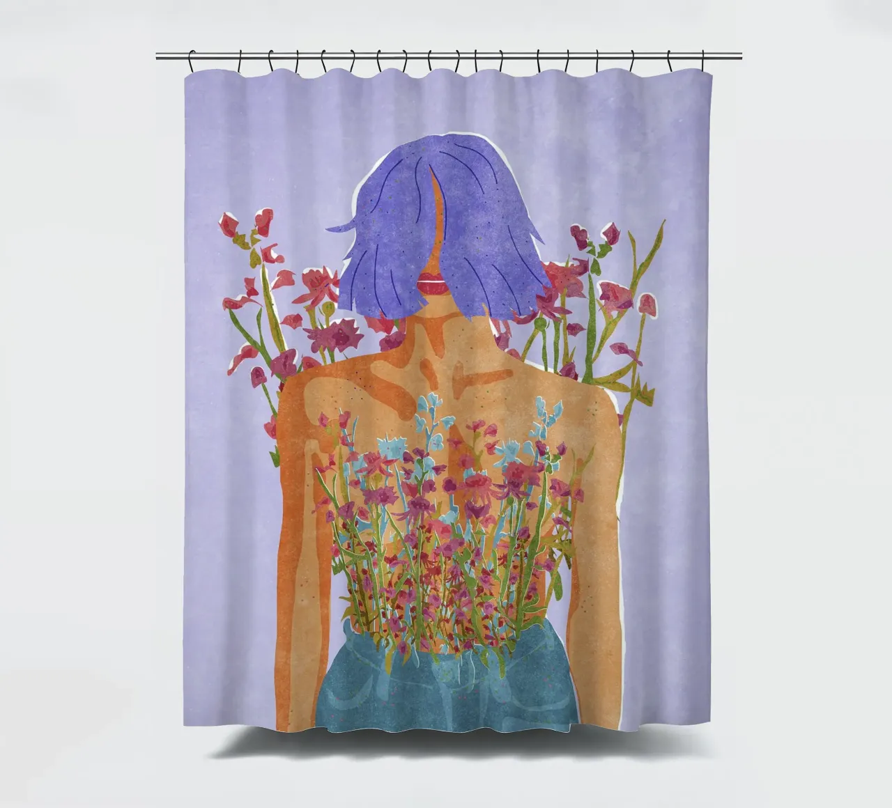 Blooming Feminity shower curtain by Illustration Raissa Oltmanns