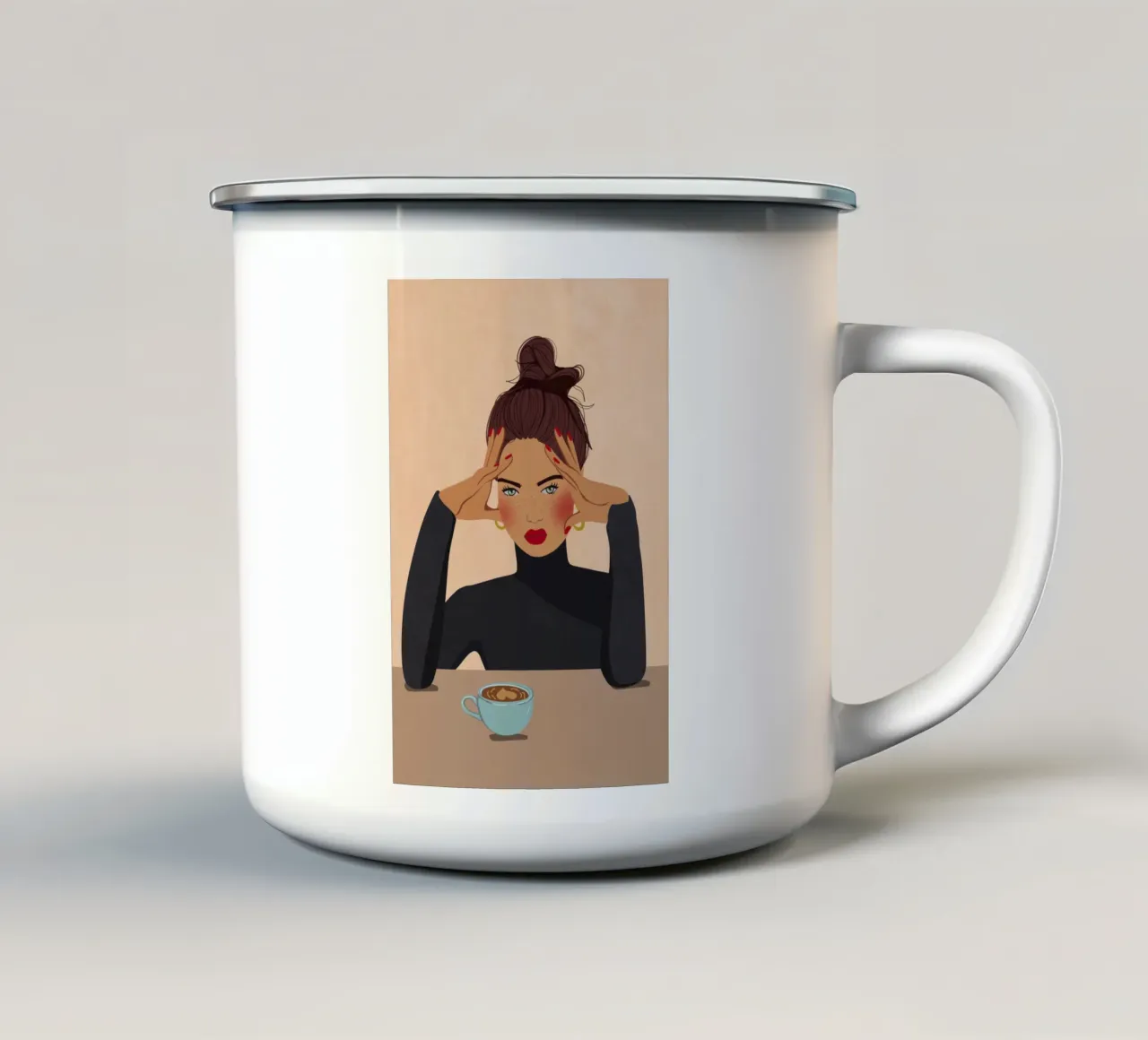 But first Coffee tazza in smalto da Illustration Raissa Oltmanns