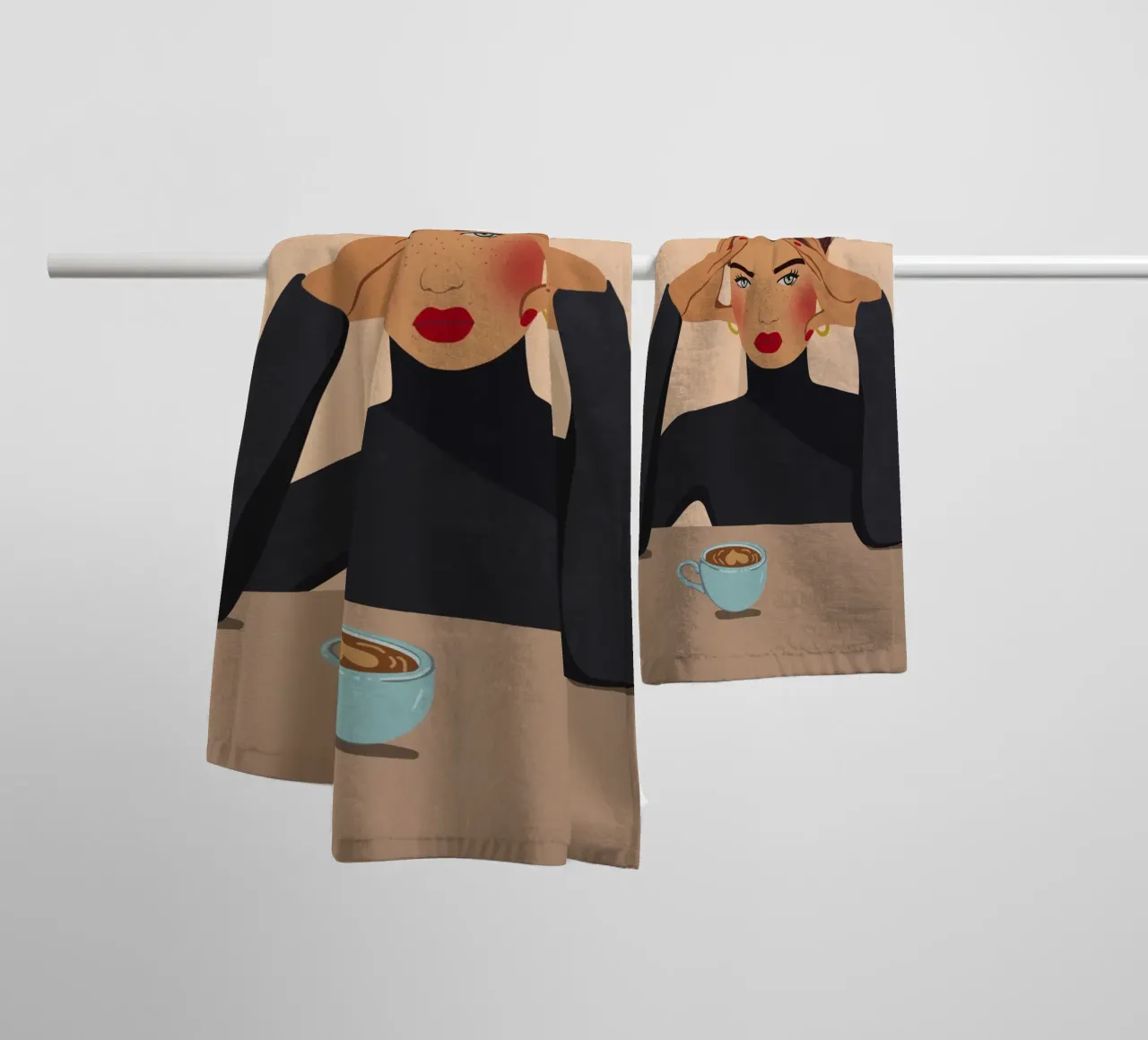 But first Coffee asciugamano da bagno da Illustration Raissa Oltmanns