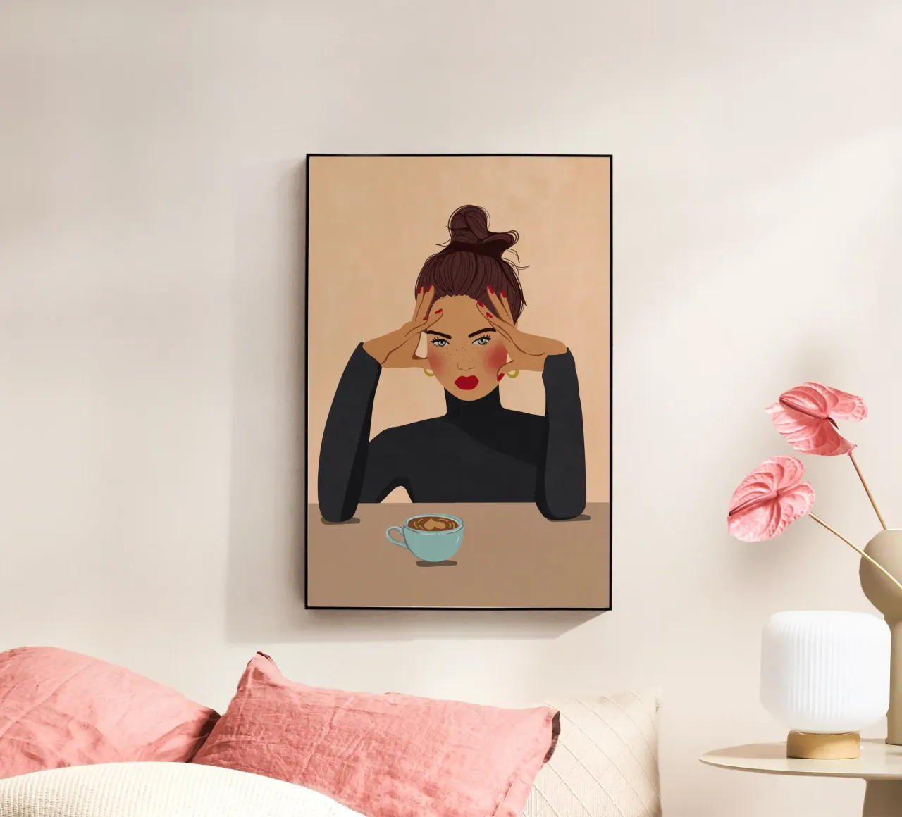 But first Coffee plexiglass da Illustration Raissa Oltmanns