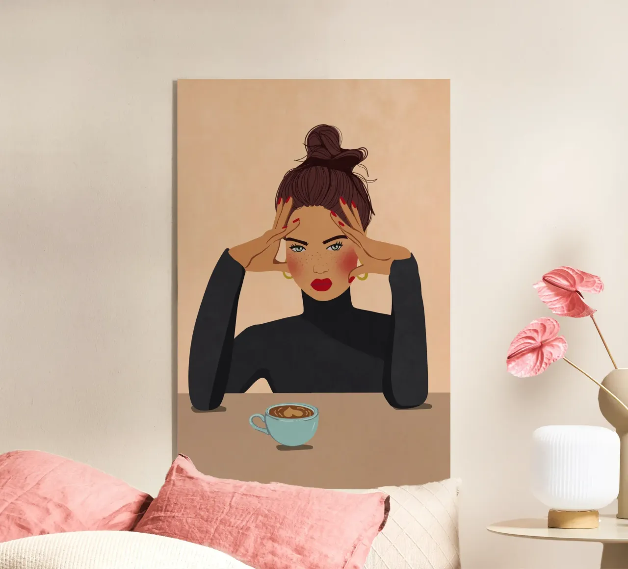 But first Coffee plexiglass da Illustration Raissa Oltmanns