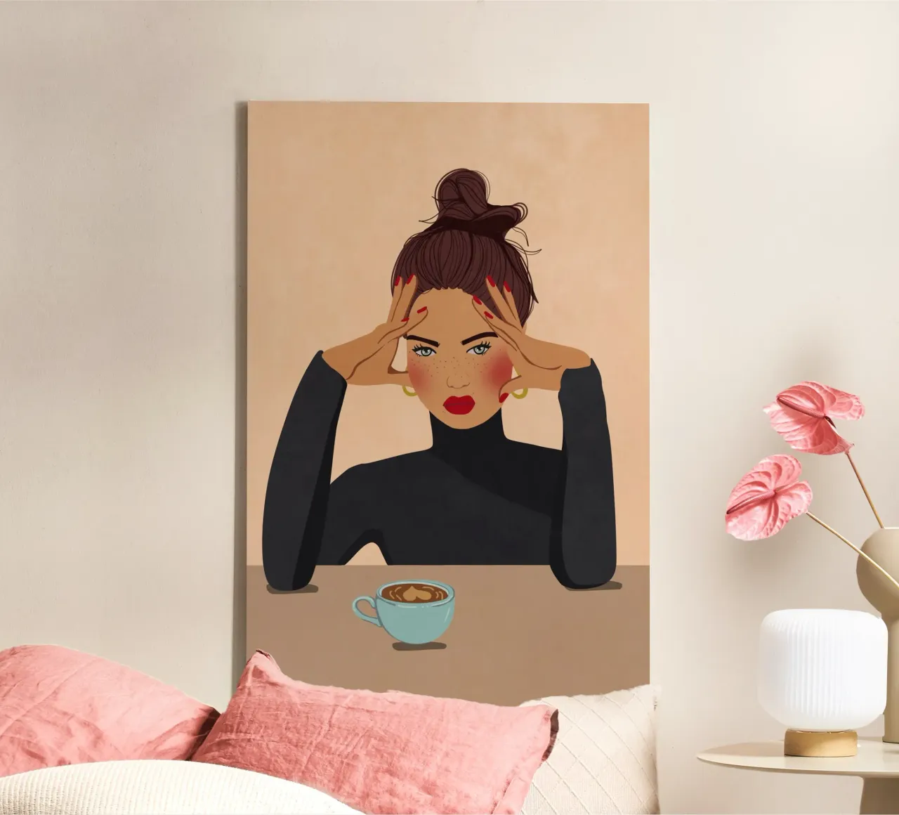 But first Coffee canvas by Illustration Raissa Oltmanns