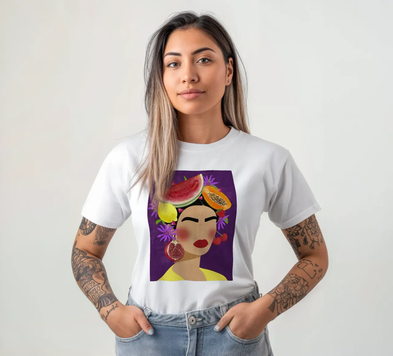 Frida & Fruits t-shirt da Illustration Raissa Oltmanns