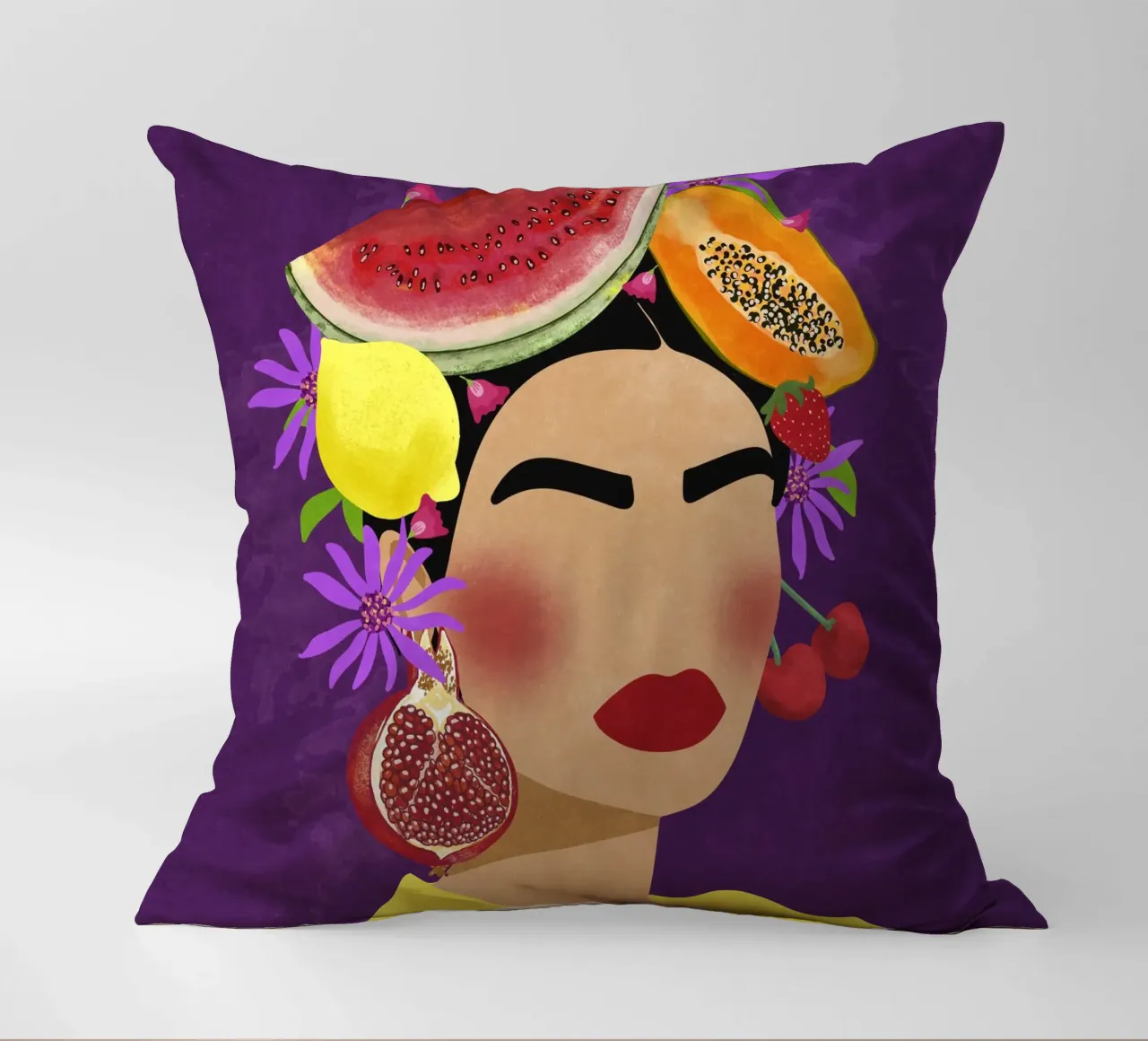 Frida & Fruits cuscino da Illustration Raissa Oltmanns