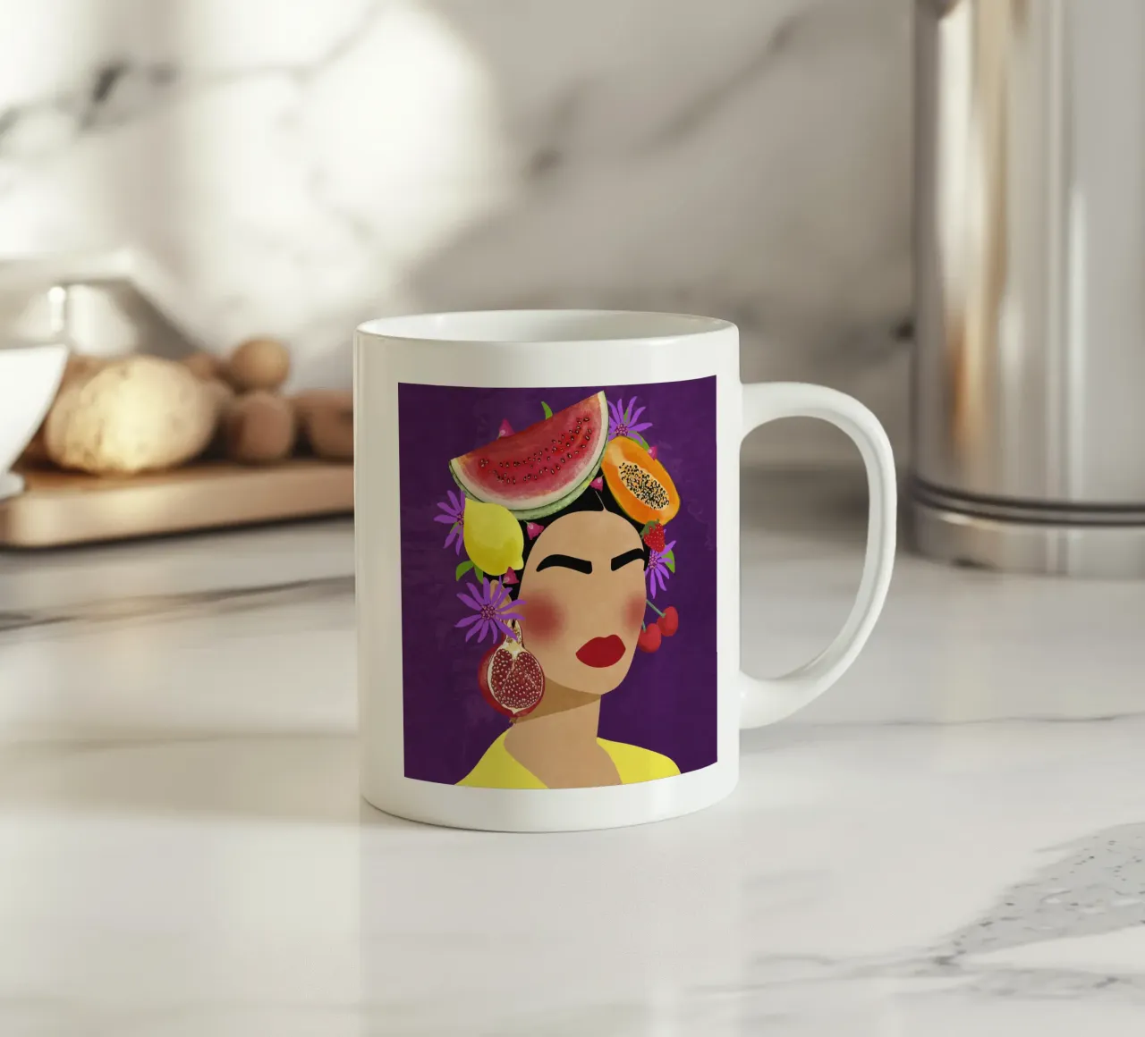 Frida & Fruits tazza in ceramica da Illustration Raissa Oltmanns
