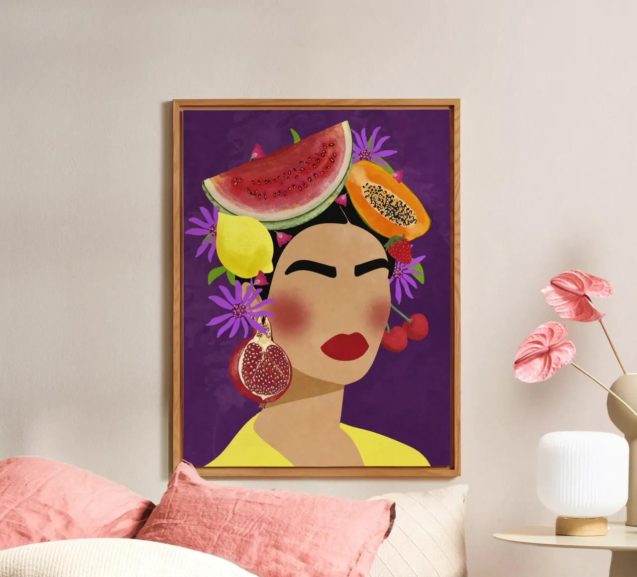 Frida & Fruits alluminio dibond da Illustration Raissa Oltmanns