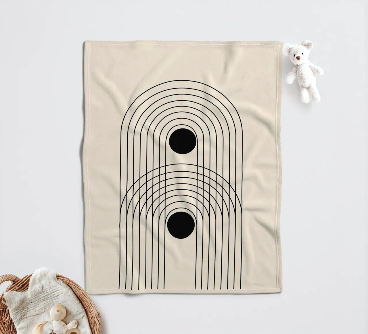 Astratto Boho metà secolo Pattern 10 coperta in pile da Paigaam Studio