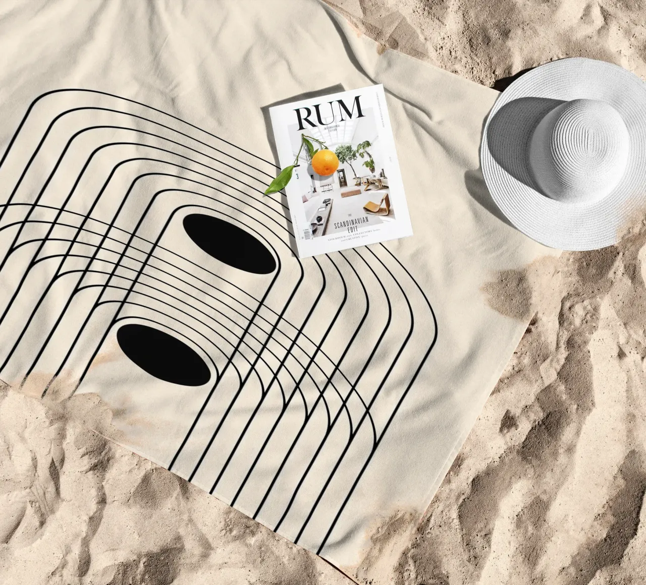 Abstrakt Boho Mitte des Jahrhunderts Muster 10 Strandtuch von Paigaam Studio