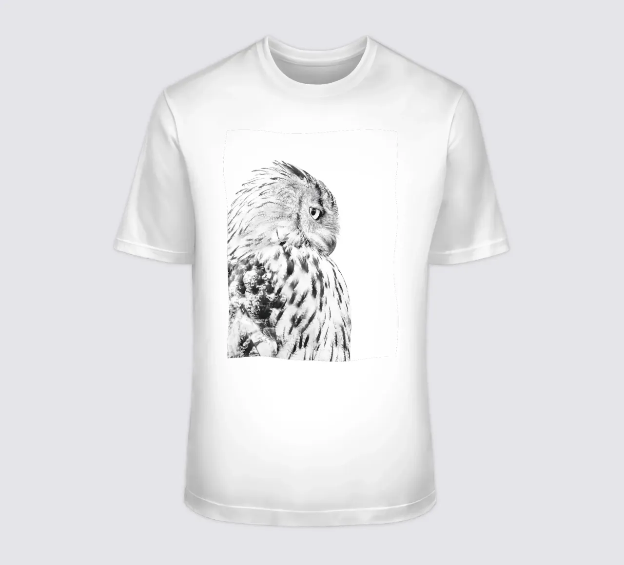 Elegante ritratto di gufo in bianco e nero t-shirt da Whole©