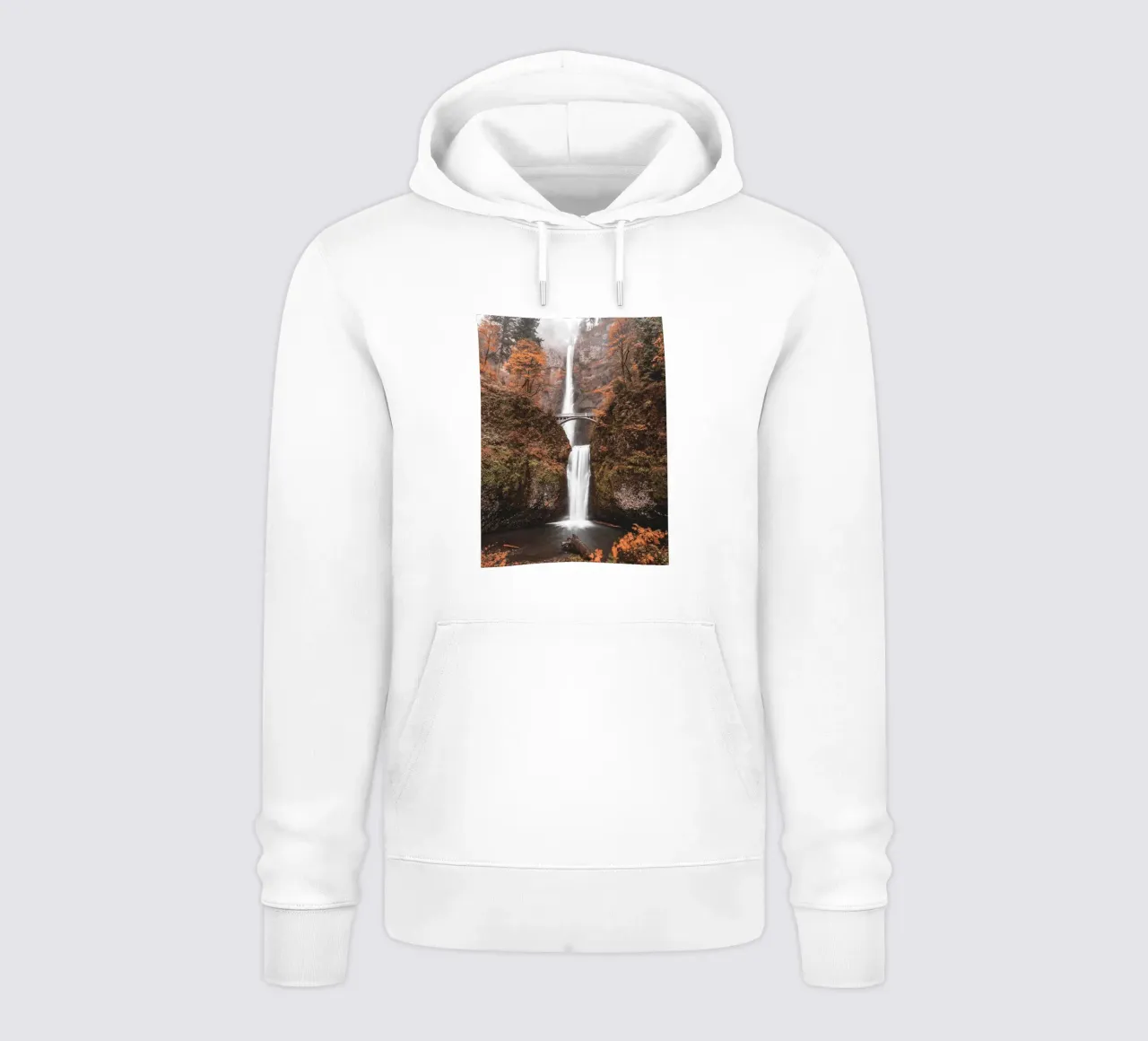 Cascata autunnale con ponte in stile vintage felpa con cappuccio da Whole©